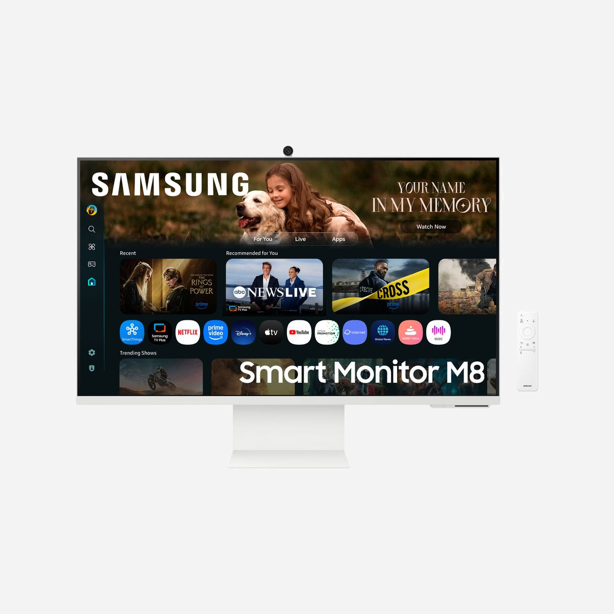 Samsung Smart Monitor M8 LS32FM801UUXEN 32" 4K UHD LCD VA 3840x2160 4ms HDR10/10+ USB-C Wi-Fi 5 Bluetooth 5.2 Tizen Blanc - Le jeu au cœur de l'action<br>Gaming Hub<br>Accédez au royaume du jeu. Dans le Samsung Gaming Hub, vous pouvez jouer aux plus grands jeux des meilleurs partenaires de streaming, sans avoir besoin d'un PC ou d'une console. Découvrez de nouveaux jeux ou rejouez à vos jeux préférés, le tout en un seul endroit.<br><br>S'adapte aux environnements bruyants<br>Amplificateur vocal actif<br>Profitez d'une expérience audio inégalée grâce à la technologie AI. Le système Active Voice Amplifier Pro utilise un traitement audio avancé pour analyser les voix et les bruits de fond de votre contenu, ainsi que les bruits ambiants autour de l'écran, afin de restituer chaque mot avec une clarté cristalline.<br><br>Un accès plus rapide et plus facile à vos outils de travail<br>Espace de Travail<br>Faites glisser et déposez en toute transparence des documents et des images de plusieurs appareils Samsung sur votre Smart Monitor pour bénéficier d'une vue plus claire et d'un espace de travail plus grand, le tout avec une seule souris et un seul clavier.<br><br>Développez votre productivité grâce à un contrôle à la pointe<br>Multi Contrôle<br>Accédez à votre PC et contrôlez-le à distance, ou travaillez directement sur le moniteur. Grâce à la fonction Multi View, vous pouvez afficher les applications côte à côte.<br><br>Le contenu sur grand écran en tout simplicité<br>Airplay et Screen Mirroring<br>Connectez sans fil des appareils Ios et Android à votre Smart Monitor et affichez du contenu sur un écran plus grand. Visionnez des médias ou des applications, des documents et des sites web à partir de vos appareil IOS et Android.<br><br>Profitez d'une installation élégante et confortable<br>Design Ergonomique<br>Améliorez votre espace de travail avec le Smart Monitor, qui offre un look élégant et un grand confort. Son support réglable vous permet d'incliner, de pivoter et de modifier la hauteur sans effort, ce qui vous permet de consulter de longs documents sans avoir à les faire défiler.<br><br>Appels vidéo sans difficulté<br>Caméra SlimFit<br>Restez connecté en toute transparence avec vos amis, votre famille et vos collègues. La caméra SlimFit se fixe à votre moniteur et offre une qualité d'image claire, ce qui vous permet de passer des appels vidéo en tout simplicité.<br><br>Se connecter en toute simplicité<br>Ports Multiples<br>Connectez vos gadgets sans aucun adaptateur. Grâce aux ports USB-C, HDMI et USB-A, vous pouvez charger votre appareil, transmettre des données et tirer le meilleur parti de votre configuration multi-écrans, le tout en même temps.