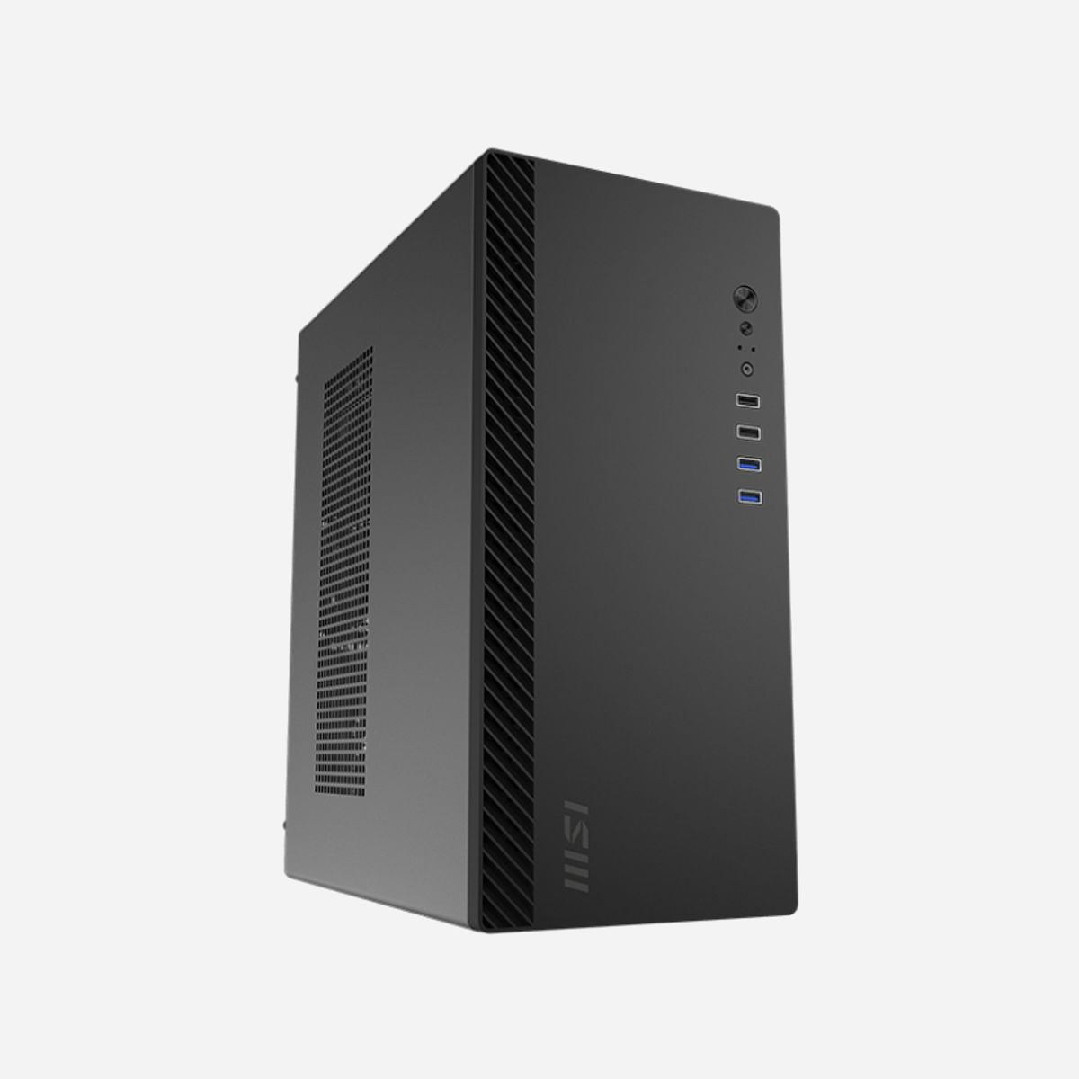 MSI PRO SHIELD M100P - Boîtier PC Midi Tower Noir, microATX/Mini-ITX, 2x 3.5", 2x 2.5", 4 slots d'extension, 1x ventilateur arrière 80mm - MSI PRO SHIELD M100P. Format: Midi Tower, Type: PC, Couleur du produit: Noir. Ventilateurs arrières installés: 1x 80 mm, Pris en charge des diamètres des ventilateurs arrières: 80,90 mm. Tailles de disques durs supportées: 2.5,3.5". Largeur: 166 mm, Profondeur: 312 mm, Hauteur: 354 mm. Poids du paquet: 3,58 kg