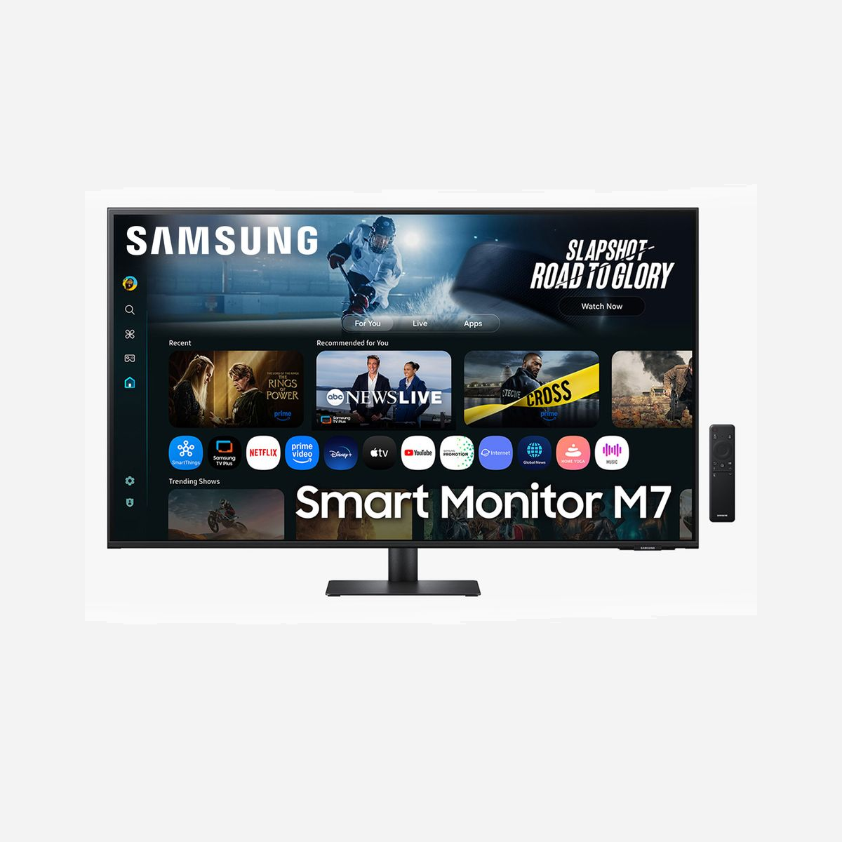 Samsung Smart Monitor M7 LS43FM702UUXEN 43" 4K UHD LCD VA 3840x2160 60Hz, HDMI 2.0, USB-C 65W, WiFi, Bluetooth 5.2, Tizen, HDR10, 4ms GTG - Le jeu au cœur de l'action<br>Gaming Hub<br>Accédez au royaume du jeu. Dans le Samsung Gaming Hub, vous pouvez jouer aux plus grands jeux des meilleurs partenaires de streaming, sans avoir besoin d'un PC ou d'une console. Découvrez de nouveaux jeux ou rejouez à vos jeux préférés, le tout en un seul endroit.<br><br>Profitez de votre contenu favori en haute résolution<br>4K UHD<br>Regardez vos contenus prendre vie avec une clarté incroyable. La résolution 4K UHD met en valeur les nombreux détails des images et des vidéos, rendant les univers plus vivants et plus réalistes.<br><br>S'adapte aux environnements bruyants<br>Amplificateur vocal actif<br>Entendez clairement les mots grâce à l'intelligence artificielle. L'amplificateur vocal actif analyse le bruit de fond autour du moniteur et ajuste automatiquement le volume de votre contenu, afin que vous puissiez comprendre les dialogues sans effort, même dans des environnements bruyants.<br><br>Un accès plus rapide et plus facile à vos outils de travail<br>Espace de Travail<br>Accédez à votre PC et contrôlez-le à distance, ou travaillez directement sur le moniteur. Les applications intégrées, telles que Microsoft 365 et grâce à la fonction Multi View, vous pouvez afficher les applications côte à côte.<br><br>Développez votre productivité grâce à un contrôle sans faille à la pointe<br>Multi Contrôle<br>Faites glisser et déposez en toute transparence des documents et des images de plusieurs appareils Samsung sur votre Smart Monitor pour bénéficier d'une vue plus claire et d'un espace de travail plus grand, le tout avec une seule souris et un seul clavier.<br><br>Le contenu sur grand écran en tout simplicité<br>Airplay et Screen Mirroring<br>Connectez sans fil des appareils Ios et Android à votre Smart Monitor et affichez du contenu sur un écran plus grand. Visionnez des médias ou des applications, des documents et des sites web à partir de vos appareil IOS et Android.<br><br>Se connecter en toute simplicité<br>Ports Multiples<br>Connectez vos gadgets sans aucun adaptateur. Grâce aux ports USB-C, HDMI et USB-A, vous pouvez charger votre appareil, transmettre des données et tirer le meilleur parti de votre configuration multi-écrans, le tout en même temps.