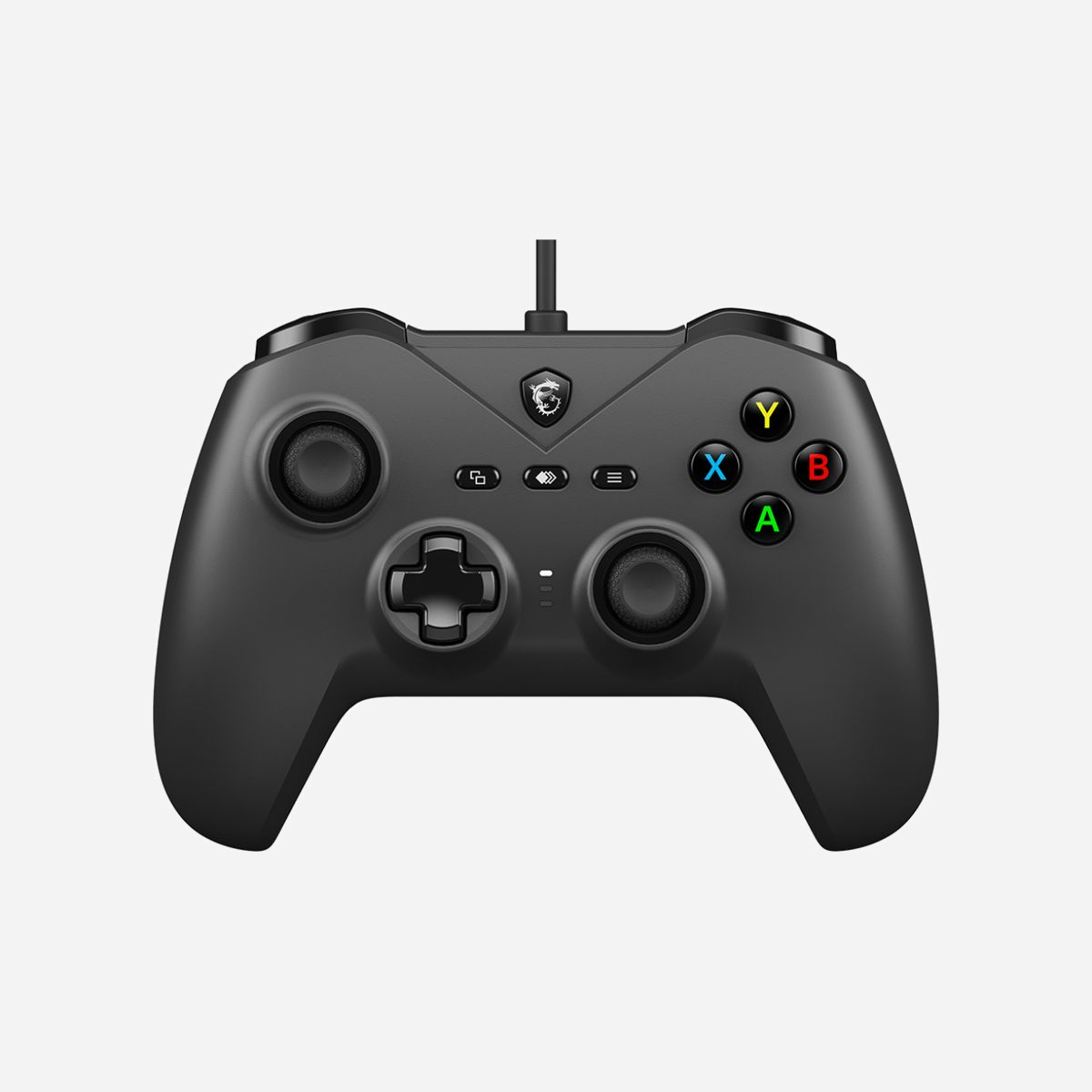 MSI FORCE GC200 Manette de Jeu USB Filaire, Compatible PC & Android, Contrôle Analogique/Numérique, Vibration, Câble 2m, Touches Macro & Turbo - MSI FORCE GC200. Type d'appareil: Manette de jeu, Plates-formes de jeux prises en charge: Android, PC, Touches de fonction de contrôle de jeux: Touche Retour, Croix directionnelle, Touche Macro, Bouton d'allumage, Bouton Démarrer, Touche Turbo. Technologie de connectivité: Avec fil, Interface de l'appareil: USB. Couleur du produit: Noir, Longueur de câble: 2 m. Source d'alimentation: Cable. Prise en charge du système d'exploitation Windows: Windows 10, Windows 7, Windows 8.1