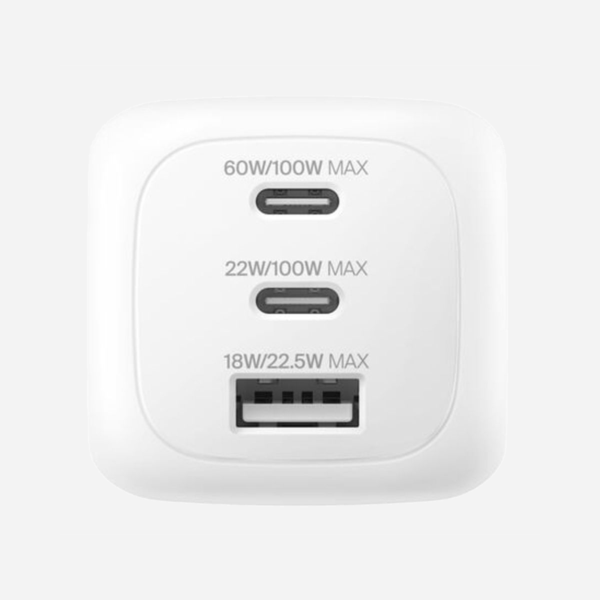 Belkin WCH016HQWH Chargeur Secteur Universel 100W GaN, 2x USB-C Power Delivery 3.1 (100W), 1x USB-A 3.2 Gen 1 (22.5W), PPS, Blanc, EU/UK - Belkin WCH016hqWH. Type de chargeur: Intérieure, Type de source d'alimentation: Secteur, Compatibilité de chargeur: Universel, Quantité de ports USB de type C: 2, Charge rapide. Couleur du produit: Blanc