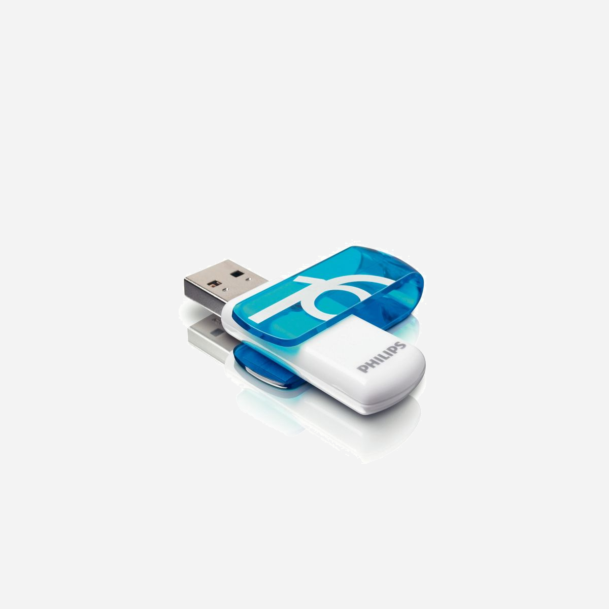 Philips Clé USB 2.0 FM16FD05B/00 16Go Type-A, Lecture 14Mo/s, Ecriture 5Mo/s, AES 256-bit, Compatible Windows, macOS, Linux. Bleu/Blanc - Périphérique plug-and-play pratique et simple d'utilisation. Chaque jour, avec la clé USB Philips couleur Vivid Edition, vous stockerez et partagerez fichiers, photos et musique en toute simplicité et dans la bonne humeur !