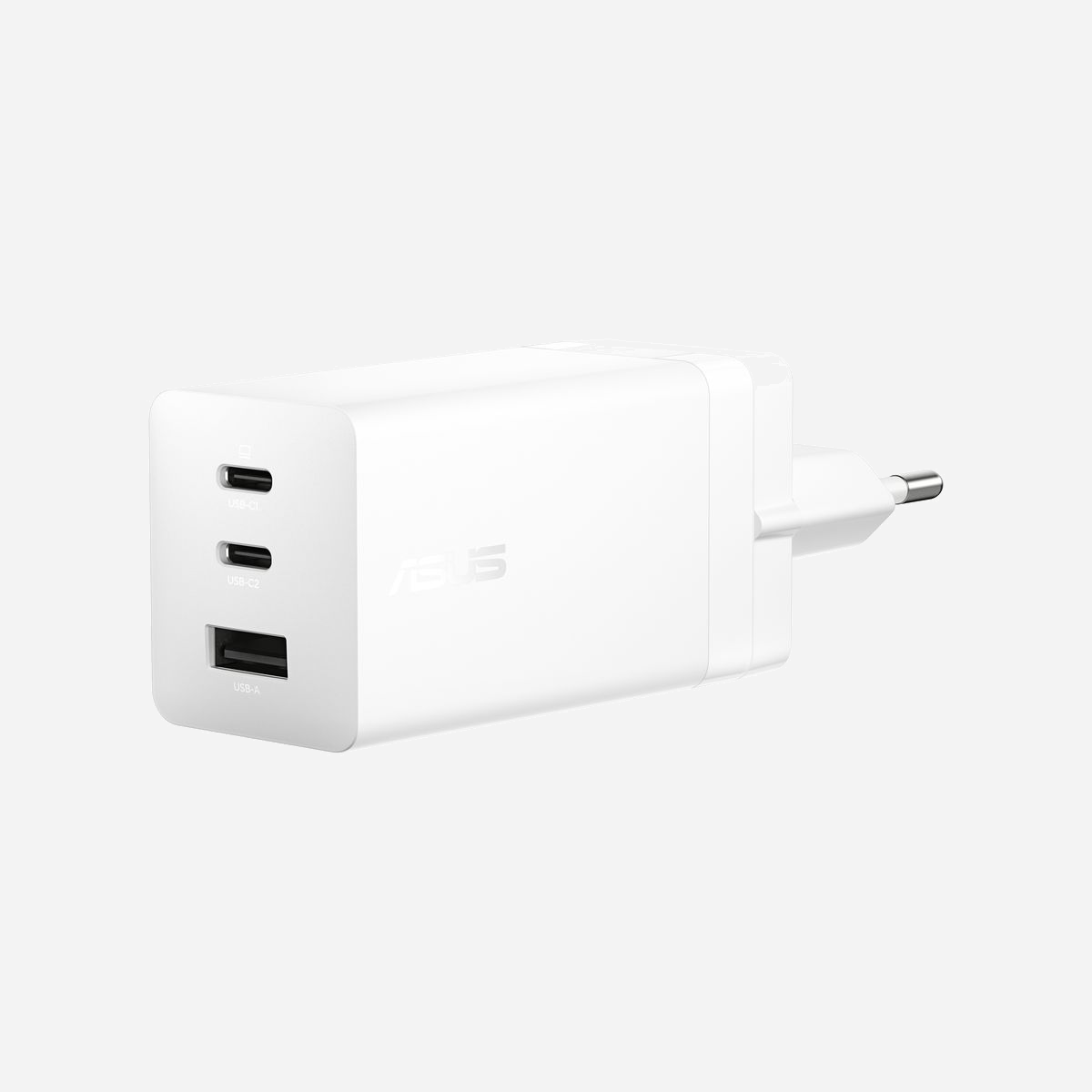 ASUS Chargeur Secteur Universel 100W USB-C GaN Blanc (90XB09SN-BPW010) - 2x USB-C, 1x USB 2.0, Power Delivery 3.0, 1.5m - ASUS 100W USB-C GaN Charger. Type de chargeur: Intérieure, Type de source d'alimentation: Secteur, Compatibilité de chargeur: Universel. Tension d'entrée: 100 - 240 V. Quantité de Ports USB 2.0: 1, Quantité de ports USB de type C: 2, Charge rapide, Dispositifs de protection électrique: Sur-courant, Surtension, Surchauffe, Court-circuit, Électricité statique. Longueur de câble: 1,5 m, Couleur du produit: Blanc