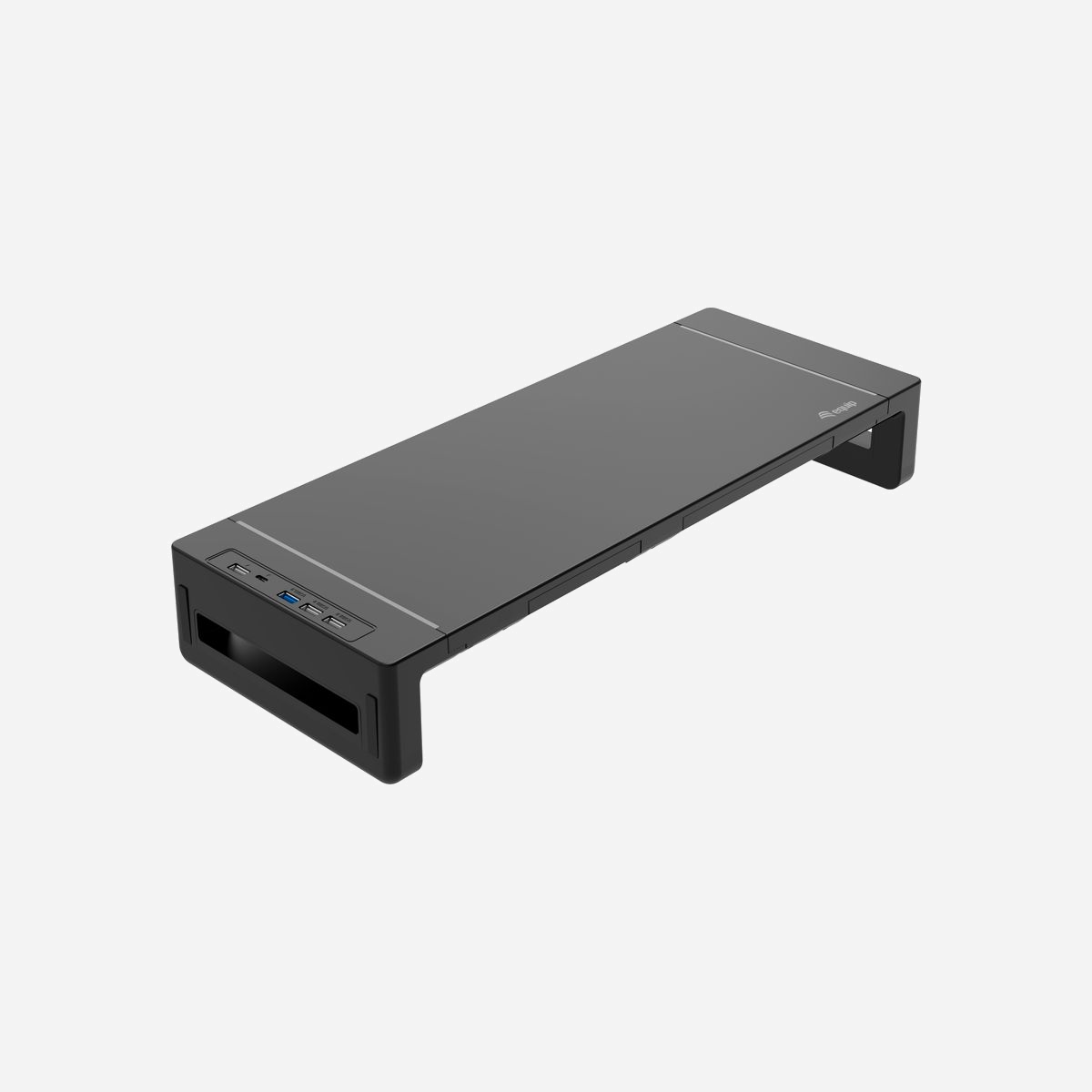 Equip 650883 Support Bureau Écran Plat Noir 25kg, Concentrateur USB 3.2 Gen 1 (3.1 Gen 1) Ports Type A/C, Tiroir, Compartiment Tablette, 200x520x85mm - Equip 650883. Montage: Autonome, Capacité de charge maximale: 25 kg. Couleur du produit: Noir