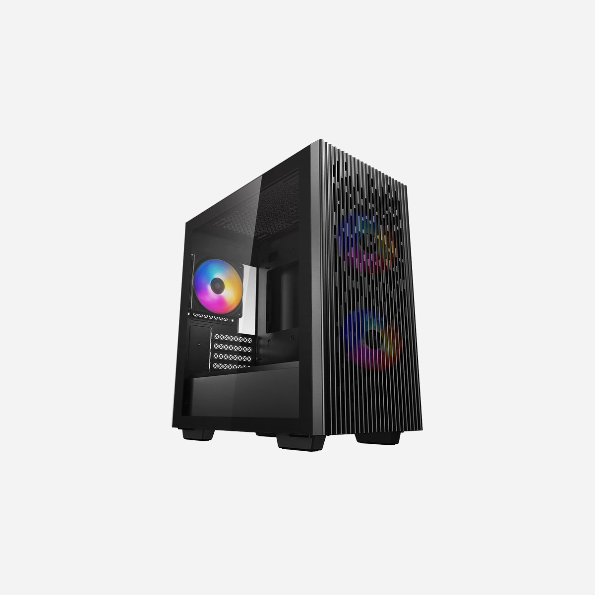 DeepCool MATREXX 40 3FS Micro Tower Noir (DP-MATX-MATREXX40-3FS) Micro ATX/Mini-ITX, 2x120mm avant, 1x120mm arrière, USB 3.2 Gen 1, Acier/ABS/Verre Trempé - DeepCool MATREXX 40 3FS. Format: Micro Tower, Type: PC, Couleur du produit: Noir. Emplacement d'alimentation: Bas, Facteurs de forme d'alimentation pris en charge: ATX, PS2. Ventilateurs installés avant: 2x 120 mm, Prise en charge des diamètres des ventilateurs avants: 120,140 mm, Ventilateurs arrières installés: 1x 120 mm. Tailles de disques durs supportées: 2.5,3.5". Largeur: 215 mm, Profondeur: 400 mm, Hauteur: 431 mm