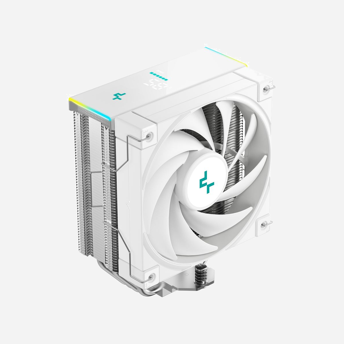 DeepCool AK400 Digital SE WH - Refroidisseur d'air CPU 12cm, Blanc, 500-1850 RPM, 68.99 CFM, 2.19 mmH2O, Sockets LGA 115x/1200/1700/1851 AM4/AM5, Écran intégré - DeepCool AK400 Digital SE WH. Type: Refroidisseur d'air, Diamètre du ventilateur: 12 cm, Pression d'air maximale: 2,19 mmH2O. Largeur: 97 mm, Profondeur: 126 mm, Hauteur: 157 mm. Couleur du produit: Blanc