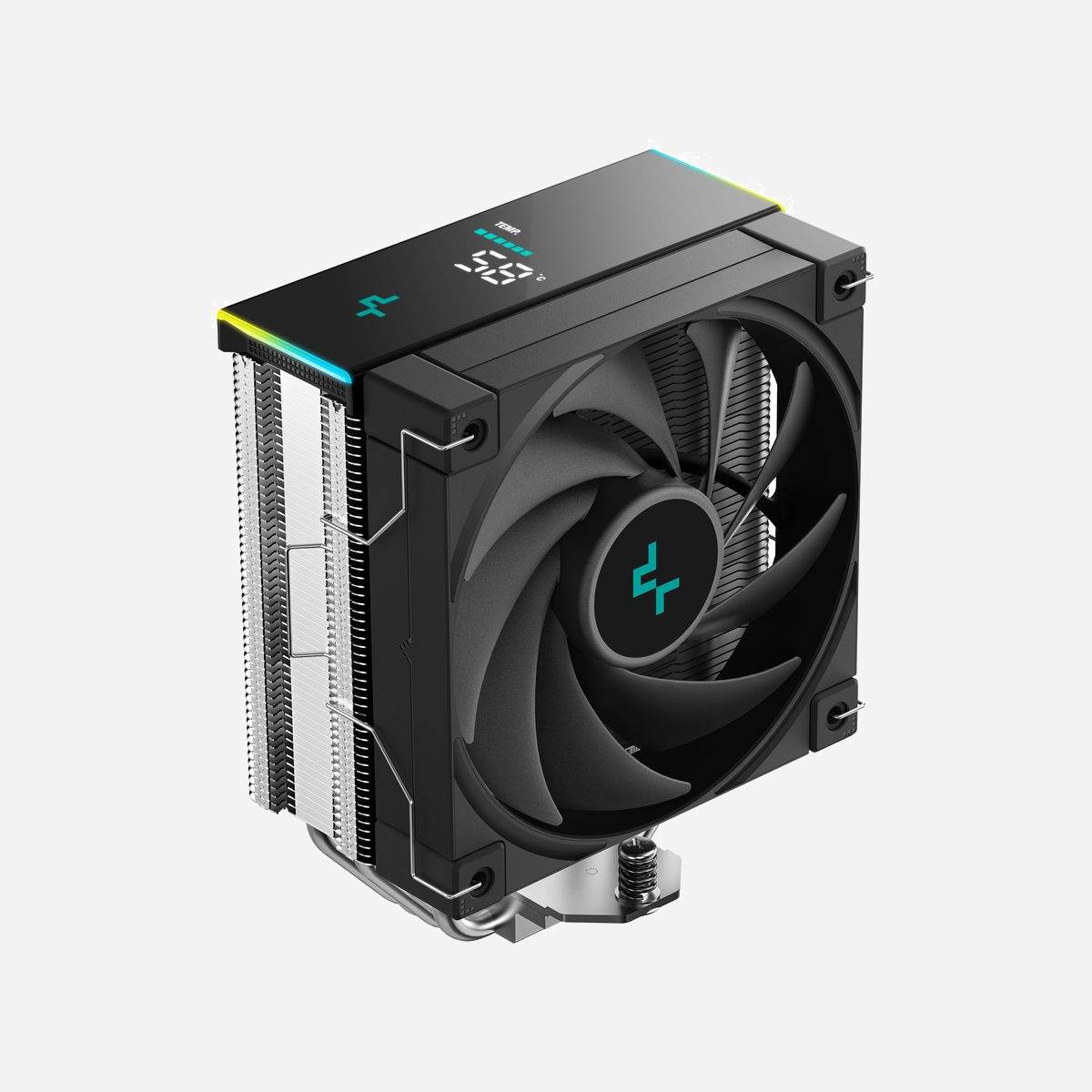 DeepCool AK400 Digital SE - Refroidisseur d'air CPU 120mm, 500-1850 tr/min, 68.99 CFM, 28dB(A), sockets LGA 115x/1200/1700/1851, AM4/AM5, écran intégré - DeepCool AK400 Digital SE. Type: Refroidisseur d'air, Diamètre du ventilateur: 12 cm, Pression d'air maximale: 2,19 mmH2O. Largeur: 97 mm, Profondeur: 126 mm, Hauteur: 157 mm. Couleur du produit: Noir