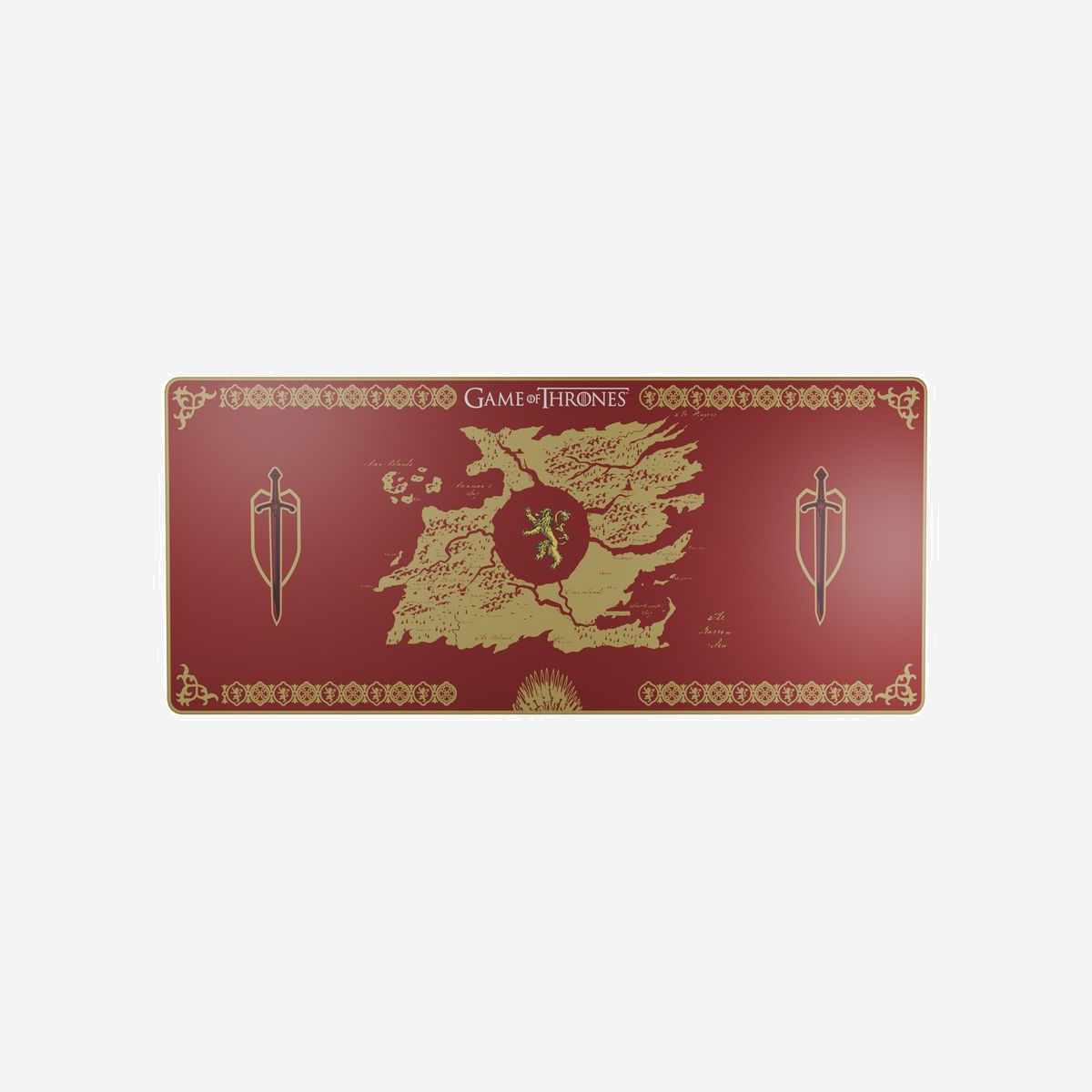 Lexip HBO Game of Thrones Lannister Edition - Tapis de Souris Gaming XXL 900x400mm, Néoprène, Base Antidérapante, Épaisseur 4mm, Coloris Rouge avec Image - Lexip HBO Game of Thrones - Lannister Edition. Largeur: 900 mm, Profondeur: 400 mm. Couleur du produit: Rouge, Coloration de surface: Image, Matériel: Néoprène, Base antidérapante, Tapis de souris de jeu