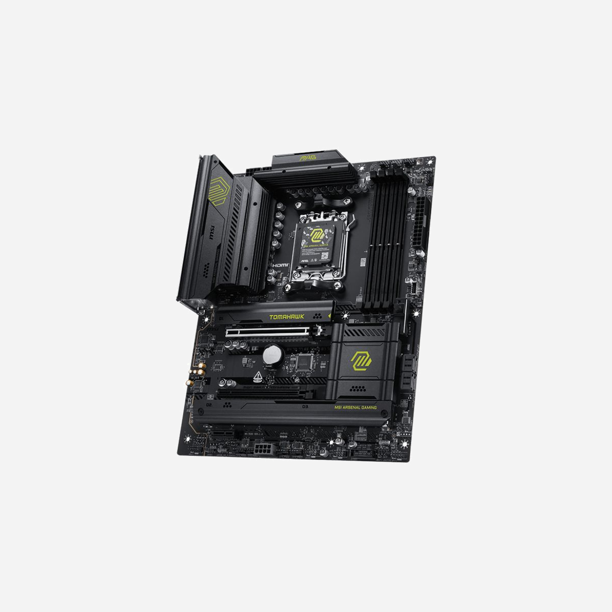 MSI MAG B850 TOMAHAWK WIFI : Carte mère AMD B850, Socket AM5, DDR5, Wi-Fi 7, M.2 PCIe 5.0, Ethernet 5GbE, ATX, Support Ryzen 7000/8000/9000 Series - MSI MAG B850 TOMAHAWK WIFI. Fabricant de processeur: AMD, Socket de processeur (réceptable de processeur): Emplacement AM5, Processeurs compatibles: AMD Ryzen 7000 Series, AMD Ryzen 8000 Series, AMD Ryzen 9000 Series. Types de mémoire pris en charge: DDR5-SDRAM, Mémoire interne maximale: 256 Go, Type de support (slot): DIMM. Interfaces de lecteur de stockage prises en charge: M.2, Micro SATA III, Types de lecteurs de stockage pris en charge: HDD & SSD, Niveaux RAID: 0, 1, 10. Type d'interface Ethernet: 5 Gigabit Ethernet, Norme Wi-Fi: Wi-Fi 7 (802.11be), Standards wifi: 802.11a, 802.11b, 802.11g, Wi-Fi 4 (802.11n), Wi-Fi 5 (802.11ac), Wi-Fi 6 (802.11ax), Wi-Fi 6E.... composant pour: PC, Elément de forme de carte mère: ATX, famille de composant de produits: AMD