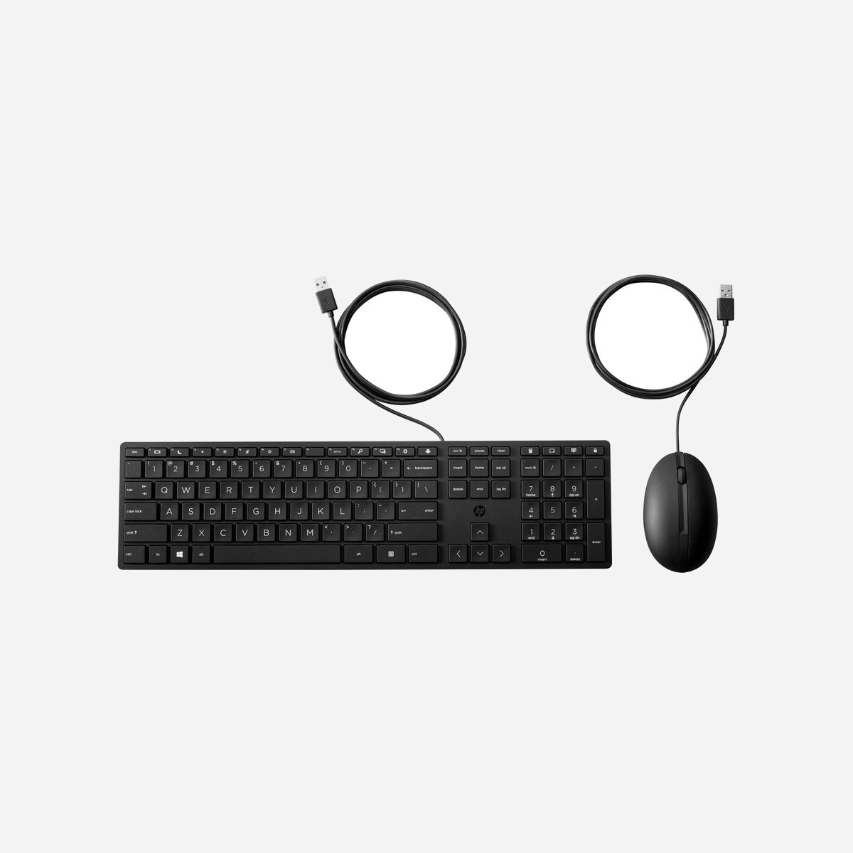 HP Ensemble Clavier et Souris Filaire Desktop 320MK USB, Clavier Membrane, Pavé Numérique, Souris 1000 DPI, Windows 11/10, Noir - Productivité quotidienne<br>Travaillez efficacement et améliorez votre productivité quotidienne grâce au clavier et à la souris HP Wired Desktop 320MK conviviaux et fiables.