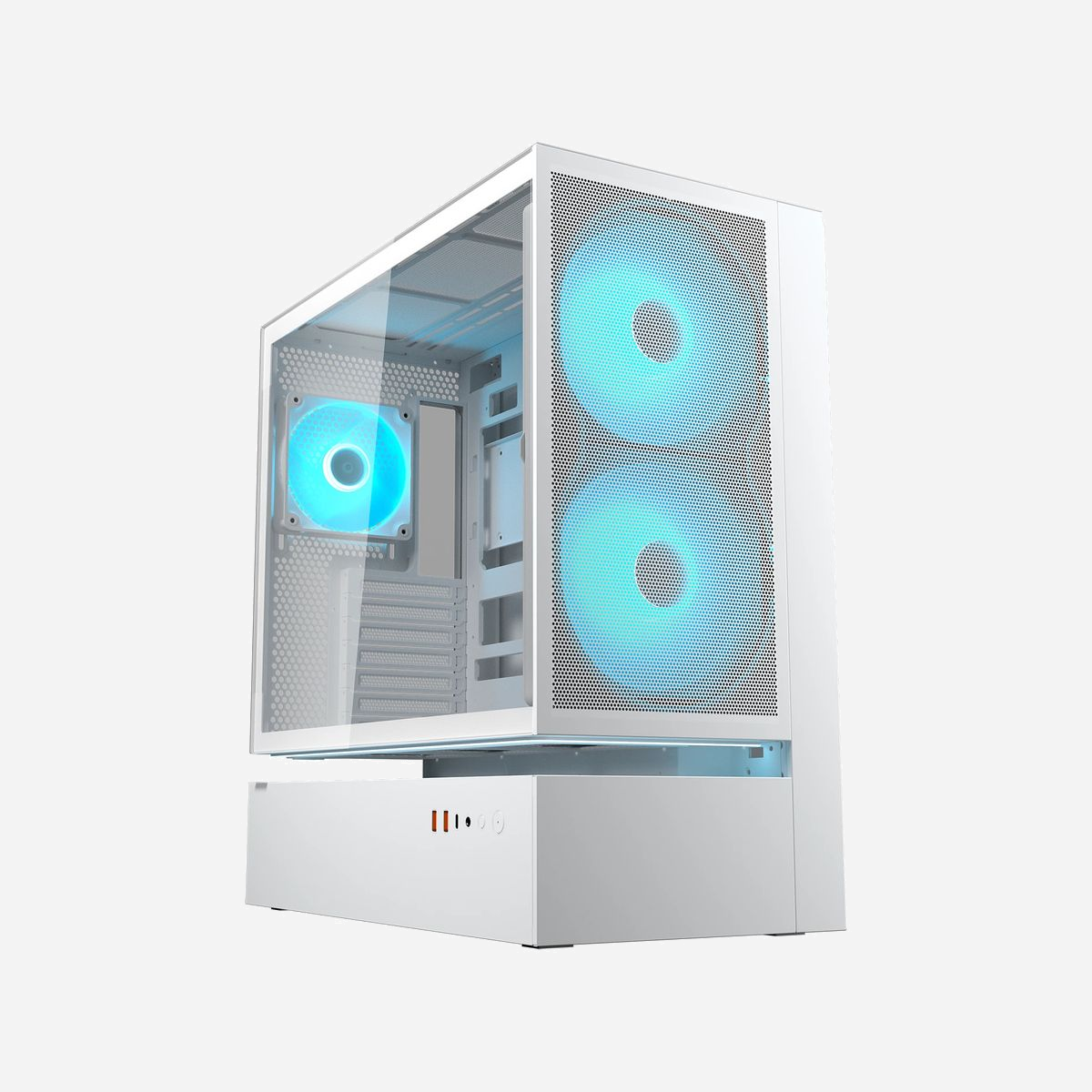 COUGAR CGR-2DA4W-M Boîtier PC Midi Tower Blanc, Acier/Verre, ATX/Micro-ATX/Mini-ITX, 2x160mm Avant, 1x120mm Arrière, USB 3.2, RGB - COUGAR CGR-2DA4W-M. Format: Midi Tower, Type: PC, Couleur du produit: Blanc. Ventilateurs installés avant: 2x 160 mm, Prise en charge des diamètres des ventilateurs avants: 160 mm, Ventilateurs arrières installés: 1x 120 mm. Tailles de disques durs supportées: 2.5,3.5". Largeur: 235 mm, Profondeur: 493 mm, Hauteur: 460 mm. Largeur du colis: 542 mm, Profondeur du colis: 578 mm, Hauteur du colis: 317 mm