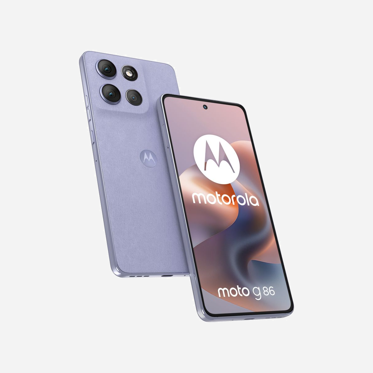 Motorola moto g86 5G - Écran 6.67" P-OLED 120Hz 256Go RAM 8Go Android 15 - Double SIM - Caméra 50MP OIS - Batterie 5200mAh - Lilas - <b>Un design audacieux. De grandes aventures.</b><br>Découvrez le moto g86 5G, destiné à celles et ceux qui cherchent à repousser les limites. Soigneusement conçu à partir de matériaux de qualité, il se distingue par son design audacieux et une protection renforcée contre les éclaboussures et les chutes(6,7). Visualisez tous les contenus sur un écran Super HD (1220p) ultra lumineux de 6,67" accompagné du son Dolby Atmos®. Prenez des photos éblouissantes avec l’appareil photo Sony LYTIA™ 600 de 50 MP optimisé par moto ai(12) et capturez des images dignes d’un pro en toute facilité. Bénéficiez de plus de 41 heures d’autonomie en seulement quelques minutes grâce à la charge TurboPower™(1,13). Découvrez la puissance d’un processeur avancé, associée à 8 Go de RAM, extensible à 24 Go avec l’extension de RAM, et jusqu’à 256 Go d’espace de stockage(3,9). Laissez libre cours à votre créativité, interagissez sans effort et profitez d’une totale tranquillité d’esprit avec des expériences Moto exclusives. Vivez pleinement vos aventures avec le moto g86 5G.