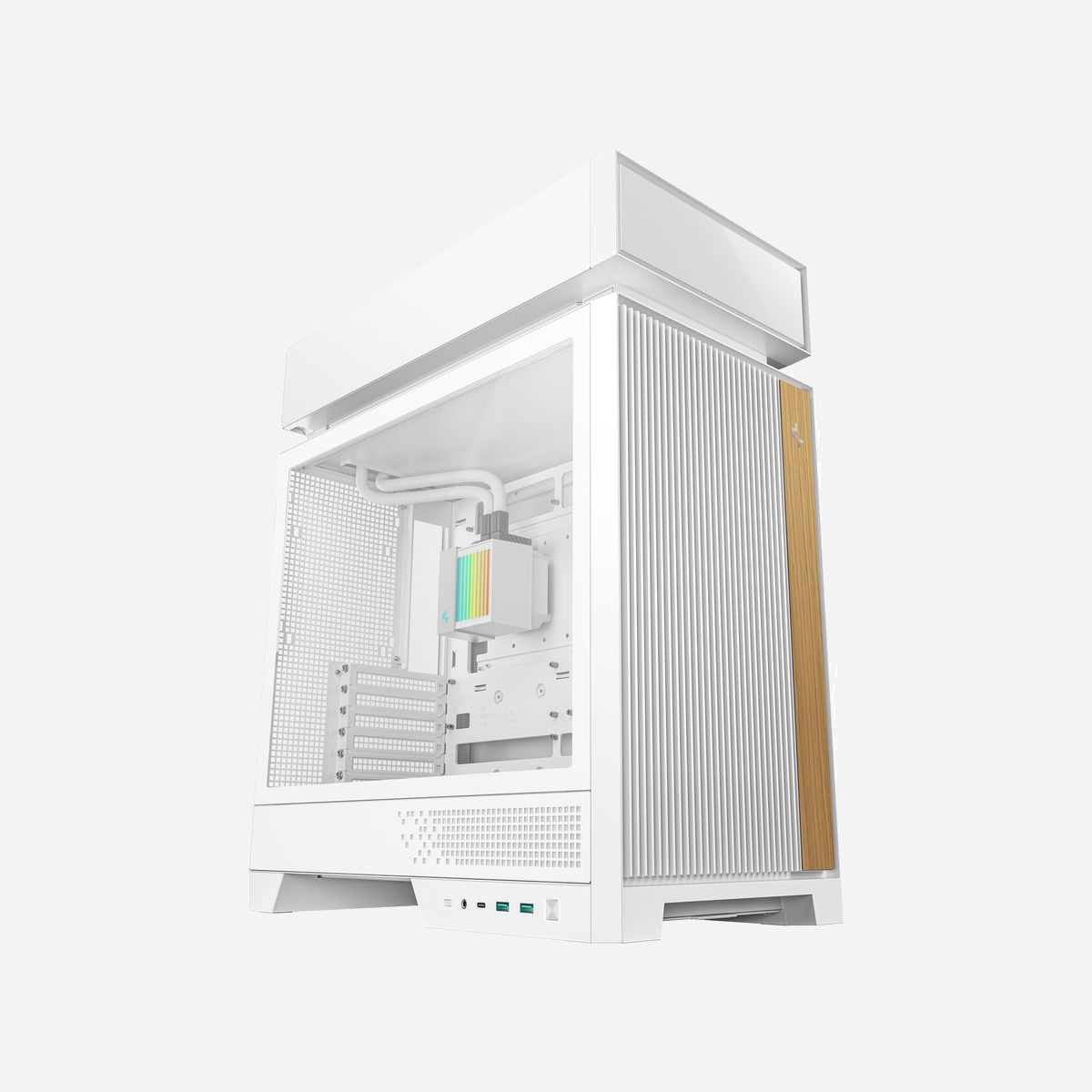 DeepCool CL6600 WH Boîtier PC Bureau Blanc, ATX/microATX/Mini-ITX, 2x3.5", 1x2.5", Vent. Avant 140mm, Arrière 120/140mm, Sup. 120/140mm, USB 3.2 - DeepCool CL6600 WH. Format: Bureau, Type: PC, Couleur du produit: Blanc. Emplacement d'alimentation: Bas, Facteurs de forme d'alimentation pris en charge: ATX, PS2, SFX, SFX-L. Prise en charge des diamètres des ventilateurs avants: 140 mm, Pris en charge des diamètres des ventilateurs arrières: 120,140 mm, Pris en charge des diamètres des ventilateurs supérieurs: 120,140 mm. Tailles de disques durs supportées: 2.5,3.5". Largeur: 235 mm, Profondeur: 457,5 mm, Hauteur: 533,5 mm