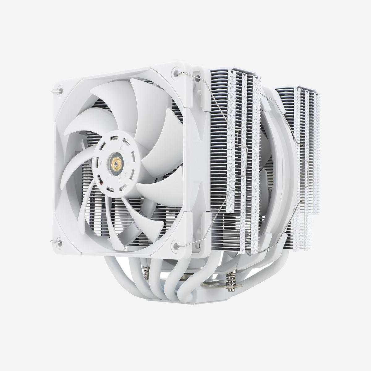 Thermalright Frost Commander 140 - Refroidisseur d'air CPU, 12/14cm, 5 caloducs, 1850 RPM, 82/95.5 CFM, 29.6/30.2 dBA, Socket LGA1700/AM5 Blanc - Thermalright Frost Commander 140. Type: Refroidisseur d'air, Diamètre du ventilateur: 12 cm, Vitesse de rotation (max): 1850 tr/min, Pression d'air maximale: 2,1 mmH2O, Type de roulement: Palier à dynamique des fluides (FDB). Couleur du produit: Blanc