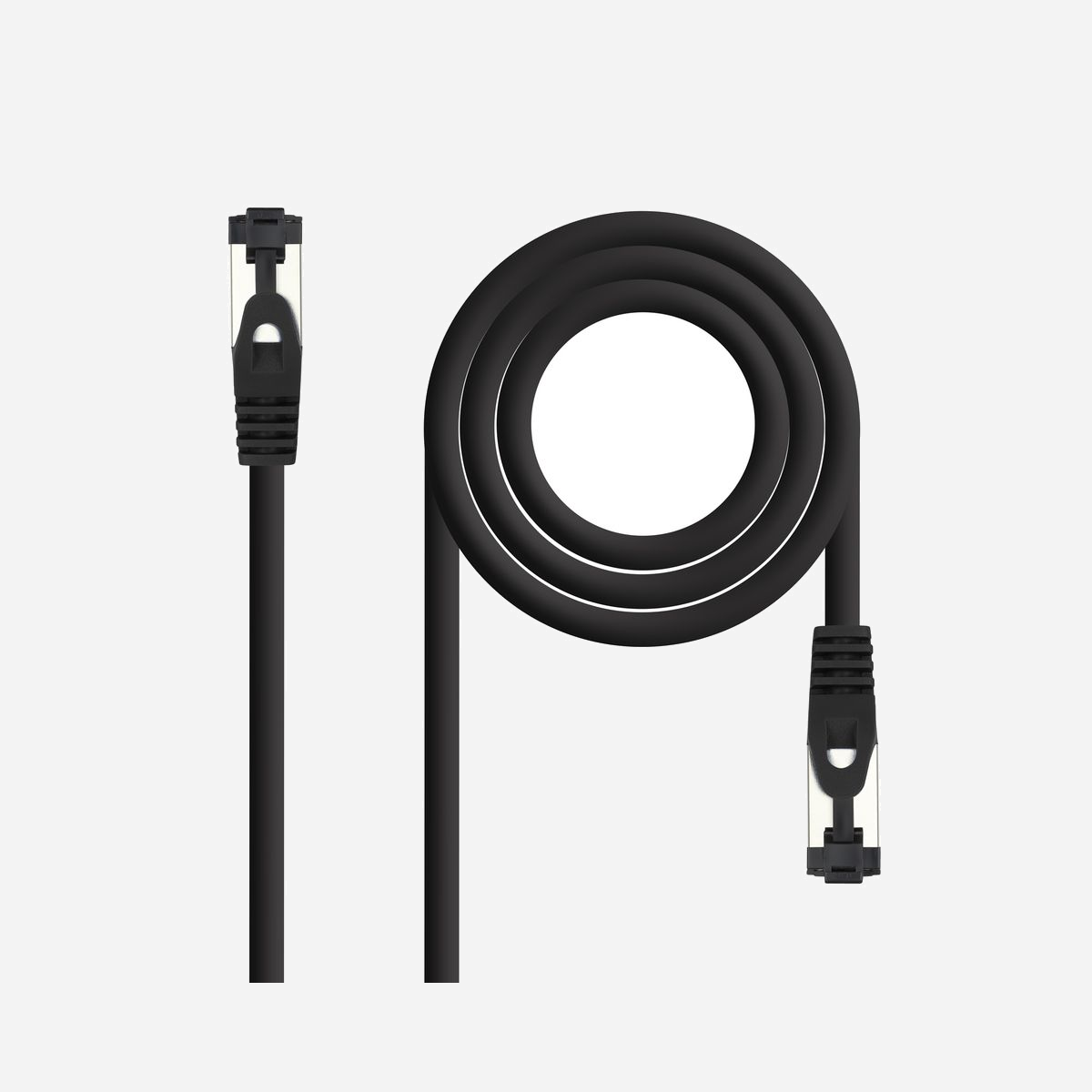 Nanocable 10.20.2010-BK : Câble Réseau Cat8.1 S/FTP (S-STP) 10m Noir, RJ-45 Mâle/Mâle, Cuivre sans oxygène, 40 Gigabit Ethernet, 2000 MHz, LSZH - La vitesse du futur entre vos mains dès aujourd’hui. Avec Cat 8.1, la nouvelle génération de câbles Ethernet, votre réseau passe au niveau supérieur. Transférez des données sans interruption, sans limite et avec unestabilité maximale. Un câble qui protège votre connexion et vous accompagne avec la puissance que vos idées exigent.