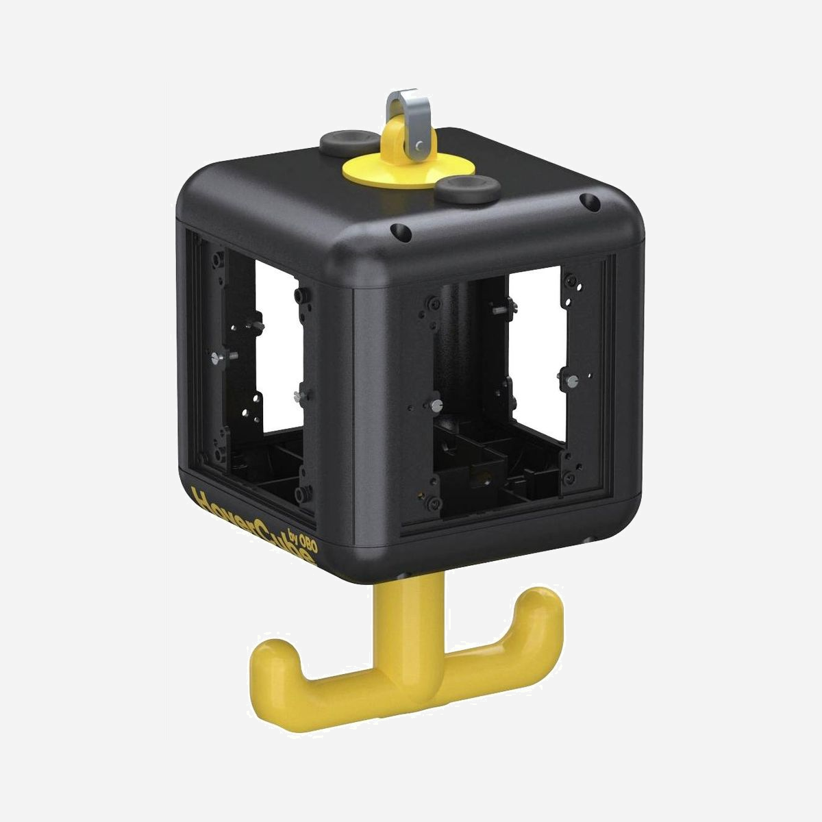 Obo Bettermann 6109800 : Boîtier noir graphite RAL 9011 avec oeillet de fixation, poignée de séparation, sans recouvrement, poids 0,51kg - Composé d'un boîtier noir graphite (RAL 9011), oeillet de fixation, poignée de crochets et de séparation fourni, sans recouvrement, poids : env. 0,51 kg<br>Ce texte a été traduit par une machine.