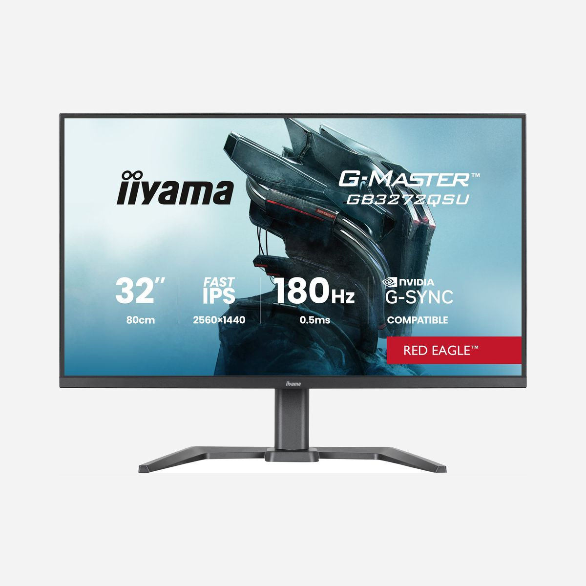 Iiyama G-MASTER GB3272QSU-B1 Moniteur 31.5" Quad HD LED Fast IPS 180Hz 0.5ms G-SYNC Compatible/FreeSync HDMI/DisplayPort Hub USB - iiyama G-MASTER GB3272QSU-B1. Taille de l'écran: 80 cm (31.5"), Résolution de l'écran: 2560 x 1440 pixels, Type HD: Quad HD, Technologie d'affichage: LED, Format d'image: 16:9, Angle de vision horizontal: 178°, Angle de vision vertical: 178°. Haut-parleurs intégrés. Concentrateur USB intégré, Version du concentrateur USB: 3.2 Gen 1 (3.1 Gen 1). Montage VESA, Réglage de la hauteur. Couleur du produit: Noir