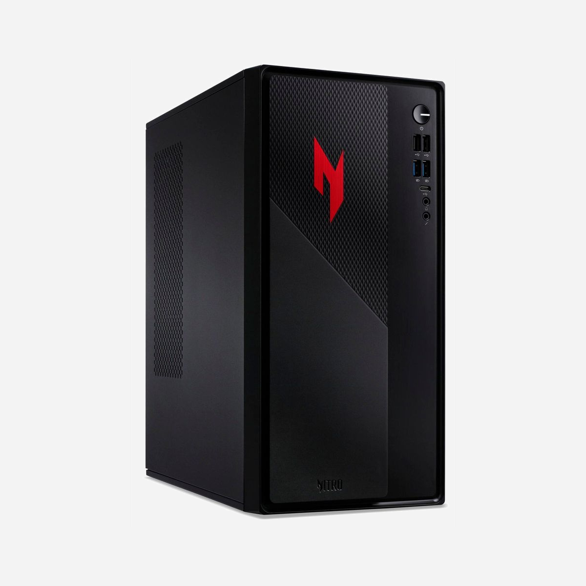 Acer NITRO N20-100 : Intel Core i5-13420H, 16Go DDR4 3200MHz, 512Go SSD NVMe PCIe, NVIDIA GeForce RTX 3050 6Go GDDR6, Windows 11 Home - Acer NITRO 20 (N20-100). Fréquence du processeur: 4,6 GHz, Famille de processeur: Intel® Core™ i5, Modèle de processeur: i5-13420H. Mémoire interne: 16 Go, Type de mémoire interne: DDR4-SDRAM, Fréquence de la mémoire: 3200 MHz. Capacité totale de stockage: 512 Go, Supports de stockage: SSD. Modèle d'adaptateur graphique distinct: NVIDIA GeForce RTX 3050. Système d'exploitation installé: Windows 11 Home, Architecture du système d'exploitation: 64-bit. Alimentation d'énergie: 500 W. Type de châssis: Bureau. Type de produit: PC. Couleur du produit: Noir, Rouge