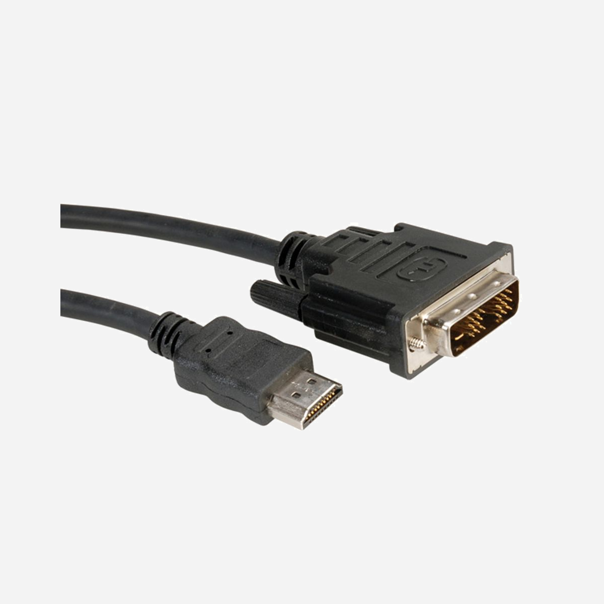 ROLINE Câble DVI-D (18+1) Mâle vers HDMI Mâle 5m Noir - Liaison vidéo numérique pour écrans TFT et cartes graphiques avec connecteurs DVI et HDMI. - <ul><li>HDMI est le standard pour les transmissions vidéos numériques dans le domaine TV / multimédia</li><li>Exemple d'utilisation: raccordement d'un écran TFT avec connecteur DVI à une carte graphique avec prise HDMI</li><li>Connecteurs: DVI, M / HDMI, M</li></ul>.