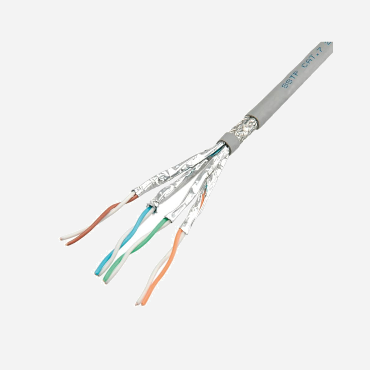 ROLINE Câble S/FTP Cat.7 AWG23, 300m, PiMF, Conducteur Rigide, Blindage Aluminium/Cuivre, Anti-Halogène, Impédance 100 Ohm, Gaine PVC, Gris - <ul><li>Câble de connexion pour un câblage structuré des bâtiments</li><li>Impédance: 100 Ohm</li><li>300 mètres sur bobine</li><li>3P certified</li><li><b>Structure:</b> 8 lignes, fils rigide, AWG23 / cuivre</li><li><b>Blindage par paire:</b> feuille d'aluminium</li><li><b>Blindage total:</b> tresse de cuivre étamé</li></ul>.