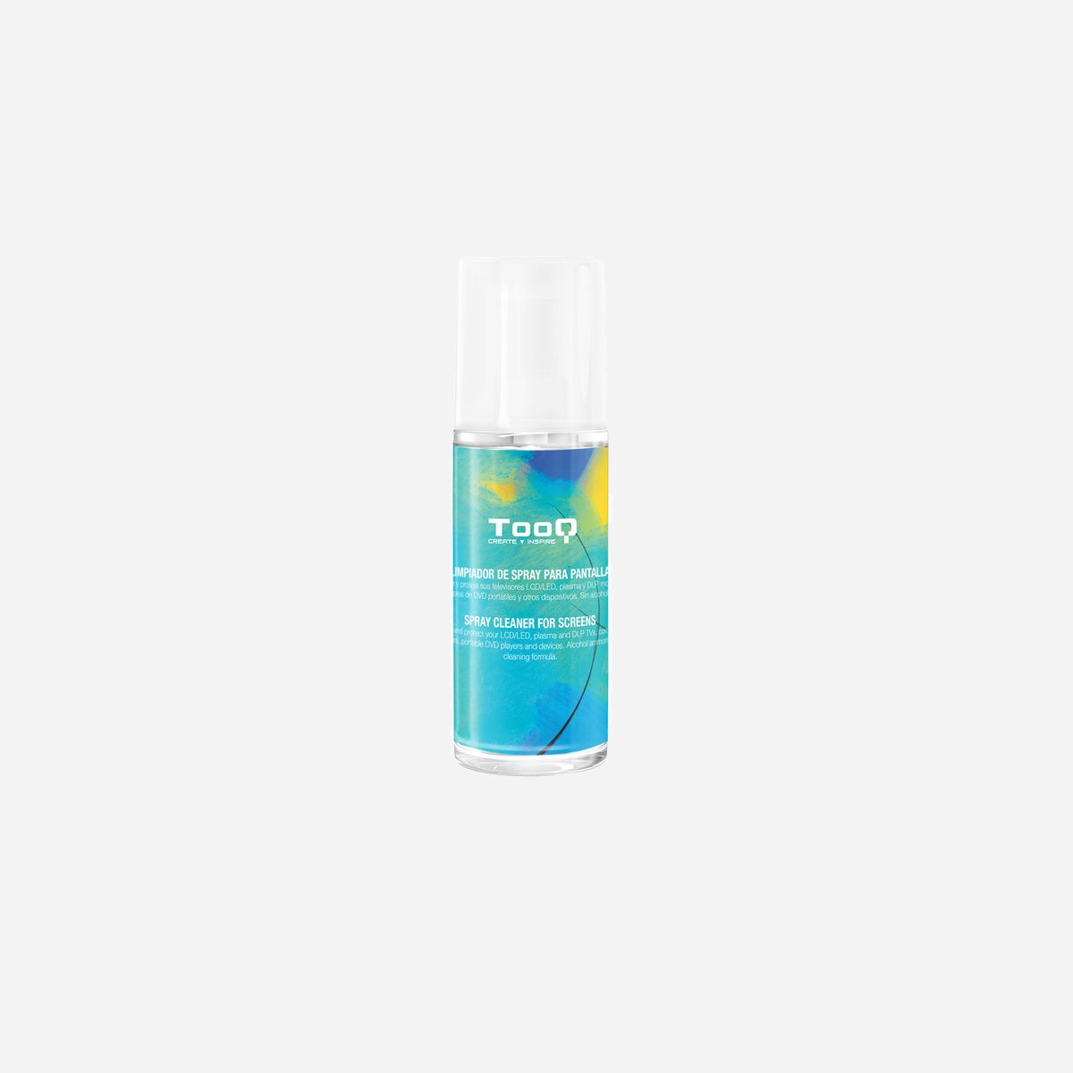 TooQ Kit Nettoyage Électronique TQSC0016 : Pulvérisateur 150ml + Chiffon Microfibre 170x170mm pour LCD/LED/Plasma/TFT/Smartphone (Sans Alcool/Ammoniac) - TooQ TQSC0016. Type de produit: Pulvérisateur et chiffon sec de nettoyage d'équipement électronique, Usage adapté: LCD/LED/Plasma, LCD/TFT/Plasma, Mobile/smartphone, Écrans/Plastiques, Volume: 150 ml. Hauteur: 150 mm, Diamètre: 4,7 cm, Poids: 183 g. Quantité: 2 pièce(s). Poids du paquet: 200 g