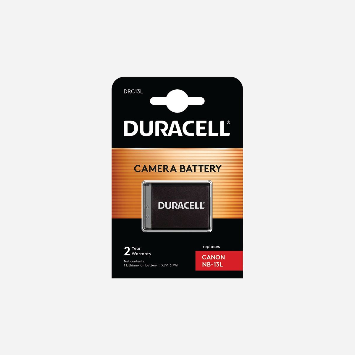 Batterie Duracell DRC13L Li-Ion 3.7V 1010mAh pour Appareil Photo Canon (G1 X III, G5 X, G7 X, G9 X, SX Series) - Dimensions 29x42x9mm, 23g - Duracell DRC13L. Technologie batterie: Lithium-Ion (Li-Ion), Capacité de la batterie: 1010 mAh, Utilité: Appareil photo. Largeur: 29 mm, Profondeur: 42 mm, Hauteur: 9 mm. Quantité: 1 pièce(s), Largeur du colis: 84 mm, Profondeur du colis: 139 mm