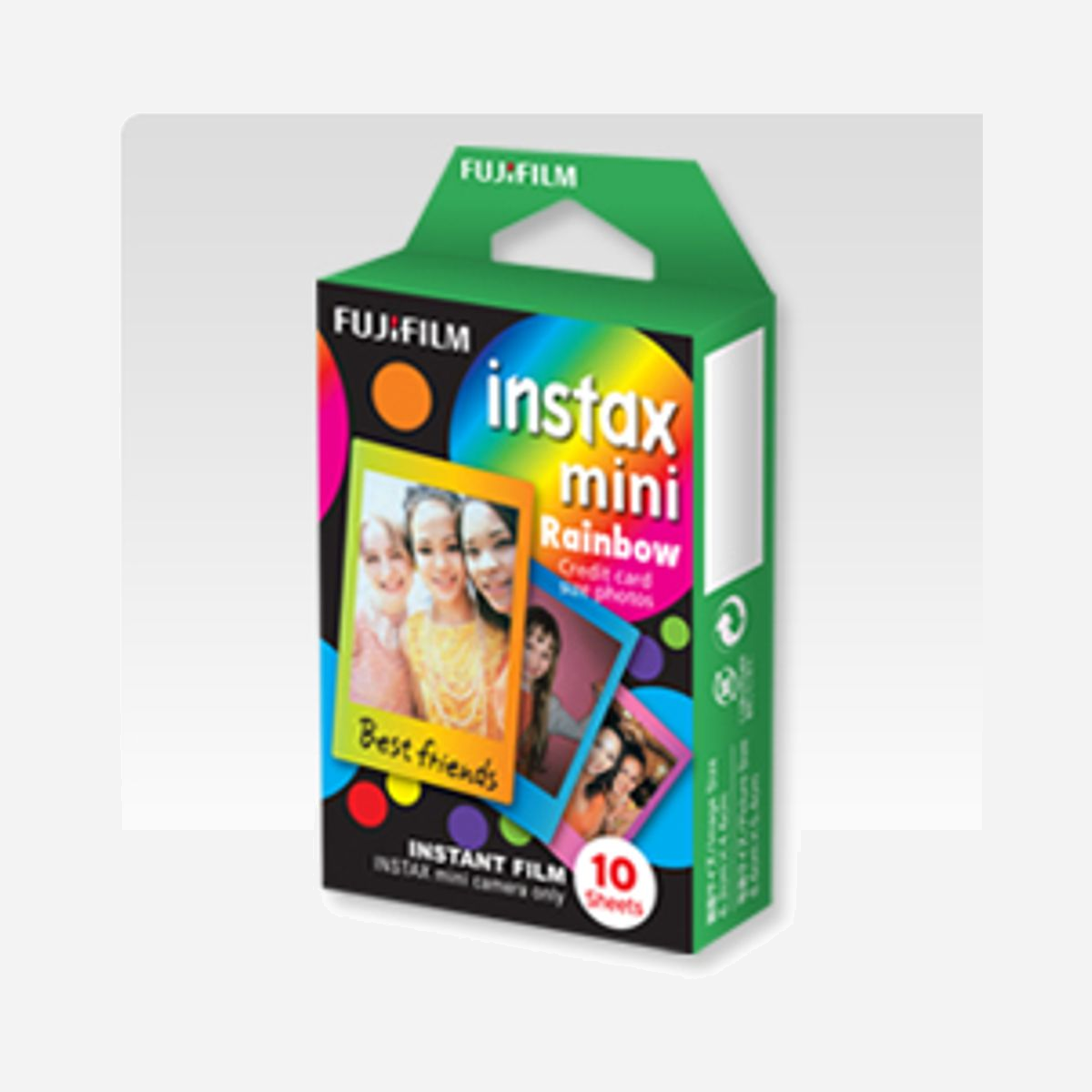 Fujifilm Instax Mini Rainbow - Film instantané ISO 800 - Format image 54x86mm - Compatibilité Instax Mini 7S/25/50S/8 - Fujifilm Instax Mini Rainbow