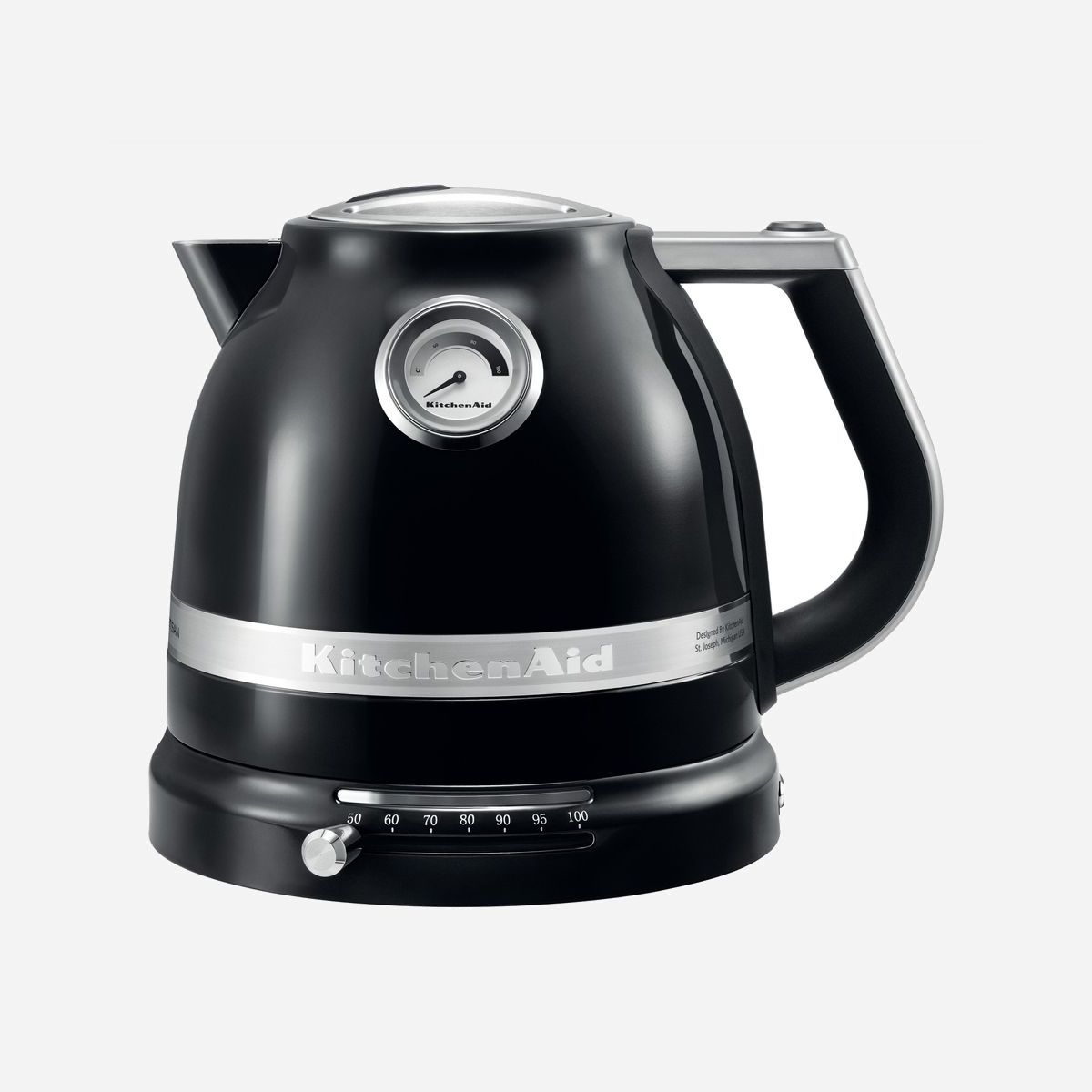 KitchenAid 5KEK1522EOB Bouilloire Onyx Black 1.5L 2400W Acier Inox/Alu Thermostat Réglable 7 Températures Indicateur Niveau d'Eau Filtre Anti-Calcaire - KitchenAid 5KEK1522EOB. Capacité du réservoir d'eau: 1,5 L. Puissance: 2400 W. Couleur du produit: Noir, Matériau du boîtier/corps: Acier inoxydable, Aluminium, Thermostat réglable, Indicateur de niveau d'eau. Sans fil. Filtrage