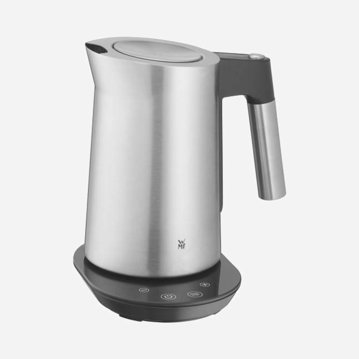 WMF Bouilloire Électrique 04.1331.0011 : 1.6L, 3000W, Corps en Acier Inoxydable Cromargan, Thermostat Réglable, Filtre Anti-Calcaire, Sans Fil, Écran LED - WMF 0413310011. Capacité du réservoir d'eau: 1,6 L. Puissance: 3000 W. Couleur du produit: Noir, Acier inoxydable, Matériau du boîtier/corps: Acier inoxydable, Thermostat réglable. Sans fil