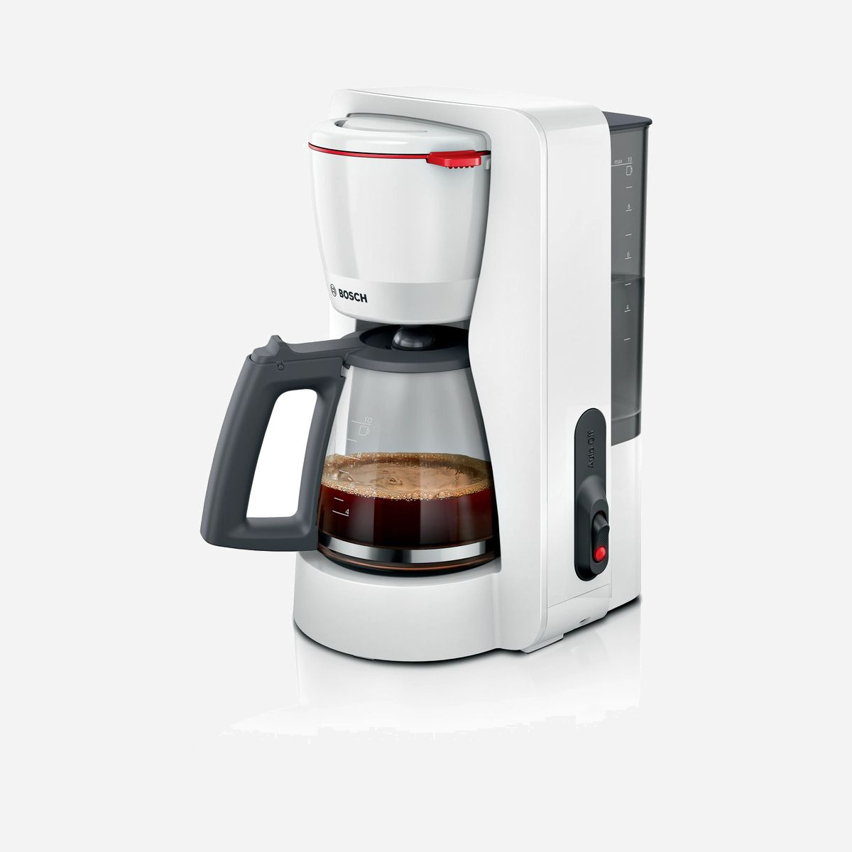 Bosch TKA2M111 Machine à Café Filtre Manuel, 1.25L, 15 Tasses, Fonction Maintien au Chaud 40min, Système Anti-goutte, 1200W, Blanc - Bosch TKA2M111. Type de produit: Machine à café filtre, Type de cafetière: Manuel, Capacité du réservoir d'eau: 1,25 L, Type d'entrée à café: Café moulu, Réservoir de café: Carafe, Capacité en tasses: 15 tasses. Couleur du produit: Blanc