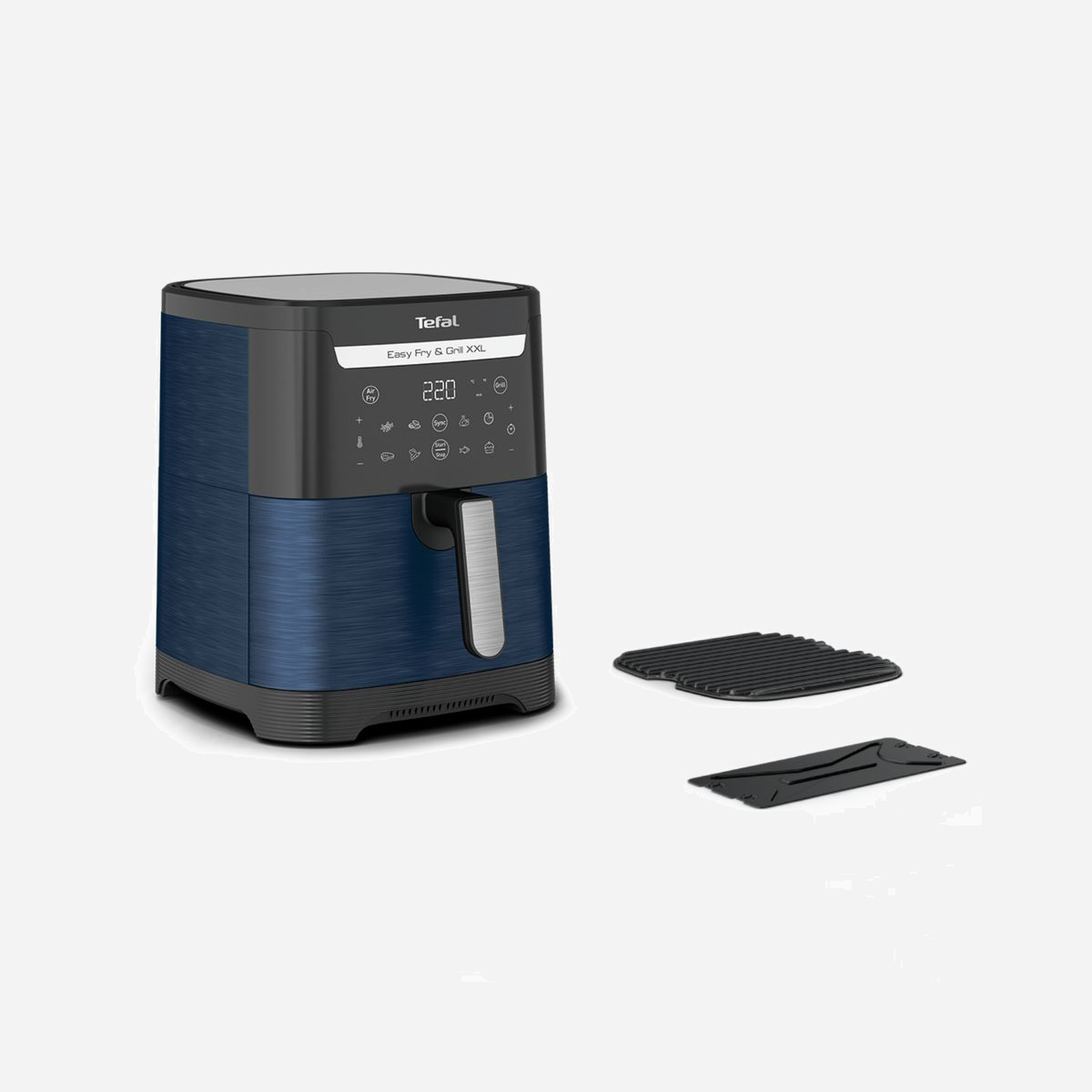 Tefal Easy Fry & Grill EY801410 Friteuse à Air Chaud Double 6.5L 1830W, 8 Programmes, Écran LCD, Type de construction Double, Bleu - Tefal Easy Fry & Grill EY8014. Type de produit: Friteuse d’air chaud, Capacité: 6,5 L, Capacité de la friteuse: 1,5 kg. Type de construction: Double, Couleur du produit: Bleu, Type de commande: Tactile. Type d'écran: LCD. Puissance: 1830 W. Largeur: 304 mm, Profondeur: 432 mm, Hauteur: 363 mm