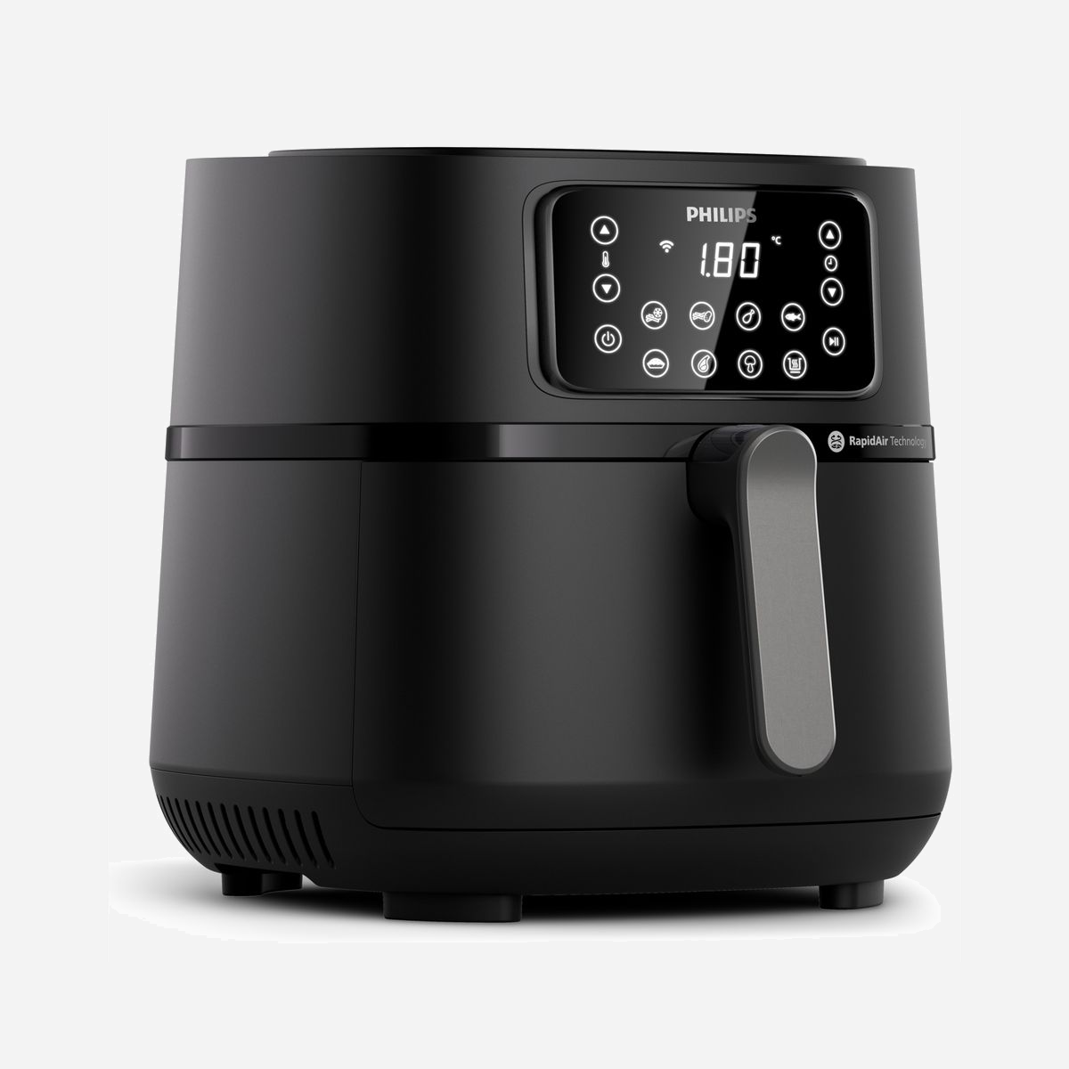 Philips Airfryer Série 5000 XXL HD9285/90, 7.2L, Technologie Rapid Air, 2000W, 8 programmes, 40-200°C, Minuteur 180min, Écran intégré - <b>Appairage avec l'application homeid</b><br><br><br><b>Votre compagnon de cuisine connecté pour des repas sains</b><br>Découvrez l'Airfryer connecté de Philips XXL Série 5000 d'une capacité idéale de 7.2L. Il a 16 modes de cuisson différents pour cuire, griller ou déshydrater. Réglez facilement le temps et la température de l'air fryer selon vos besoins ou encore utiliser la fonction maintien au chaud. Avec notre technologie Rapid Air, cette friteuse sans huile offre une circulation de l'air chaude homogène, garantissant une cuisson parfaite avec pas ou très peu d'huile ajoutée. Téléchargez l’application HomeID pour explorer des centaines de recettes délicieuses, saines et rapides à préparer.