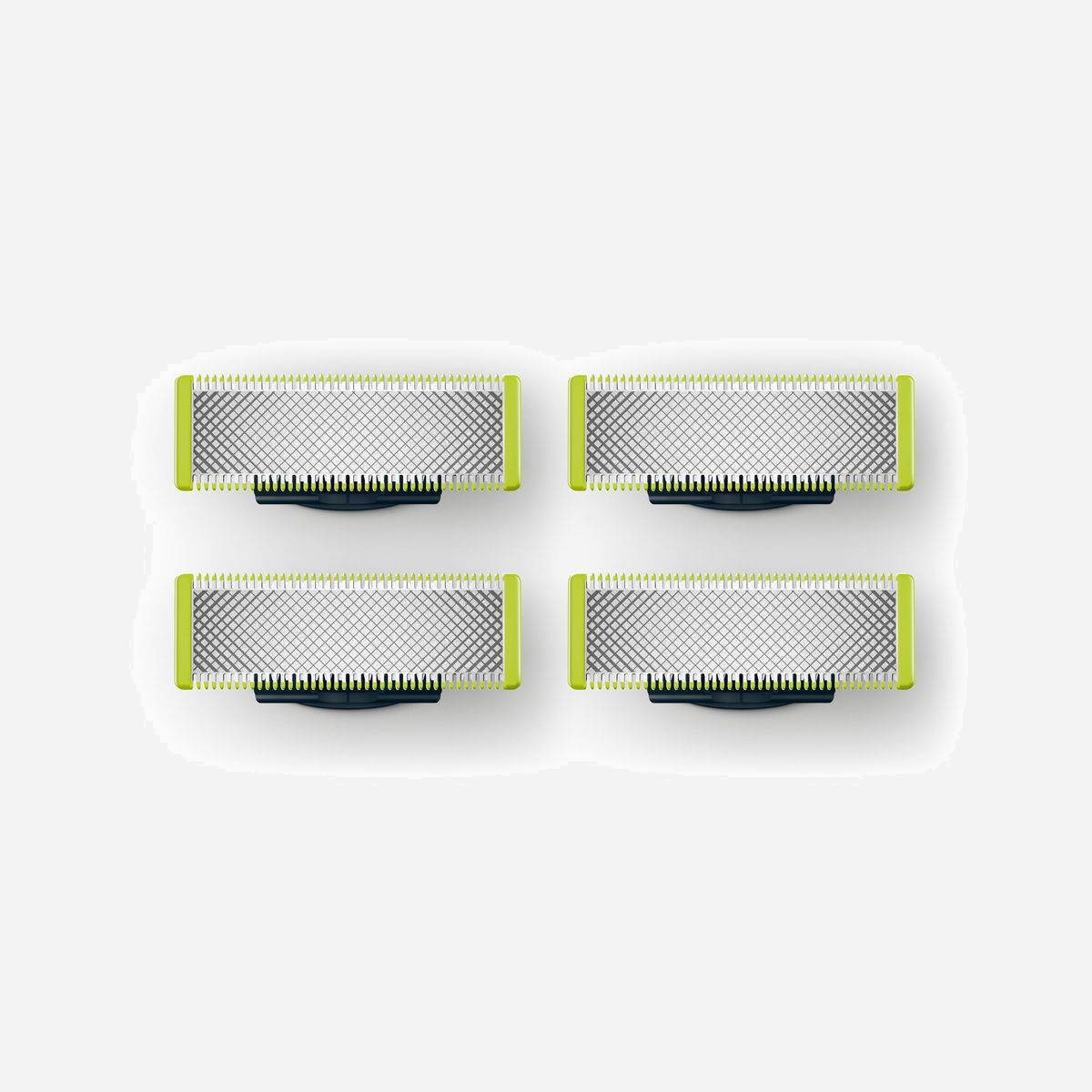 Têtes de remplacement Philips Norelco OneBlade QP240/50 (x4) - Lame Métal Argent - Compatible OneBlade - Technologie de rasage rapide pour tous types de poils - <b>Tailler, styliser et raser n’importe quelle longueur de poils</b><br/> Conçu pour couper les poils et non la peau<br/> Son double système de protection (revêtement lisse et bords arrondis) facilite le rasage et le rend plus confortable. Sa technologie de rasage intègre une solution à mouvements rapides qui permet de couper toutes les longueurs de poils.