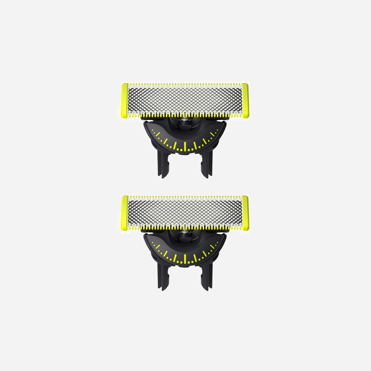 Têtes de rasoir Philips Norelco OneBlade QP420/50, Lame 360, pack de 2, Compatibilité OneBlade Norelco, Argent/Jaune - <b>Tailler, styliser, raser facilement n'importe quelle longueur</b><br/> Conçu pour couper les poils et non la peau<br/> La lame 360 innovante pivote dans toutes les directions pour s'adapter aux courbes de votre visage. Son design assure un contact permanent avec la peau et une maîtrise parfaite. Taillez et rasez facilement les zones les plus difficiles à atteindre, avec moins de passages et plus de confort.