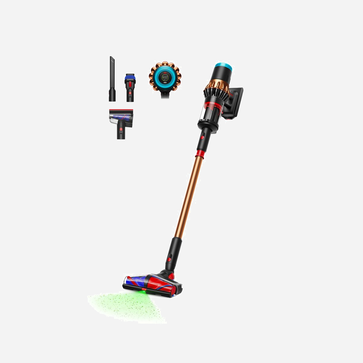 Dyson V16 Piston Animal Aspirateur-balai 2en1 Sans sac 900W Noir/Cuivre. Batterie 70min, HEPA, Cyclonique, 315AW. Brosse motorisée, Mini-brosse, Suceur plat. - Dyson V16 Piston Animal. Type de produit: Aspirateur-balai 2 en 1, Type de conteneur à poussière: Sans sac, Couleur du produit: Noir, Cuivre. Type de nettoyage: Sec, Aspirateur à air filtrant: HEPA, Technologie d'aspiration: Cyclonique. Source d'alimentation: Batterie, Puissance d'alimentation max.: 900 W, Temps de marche: 70 min. Largeur du colis: 135 mm, Profondeur du colis: 259 mm, Hauteur du colis: 445 mm. Largeur: 250 mm, Profondeur: 259 mm, Hauteur: 1298 mm