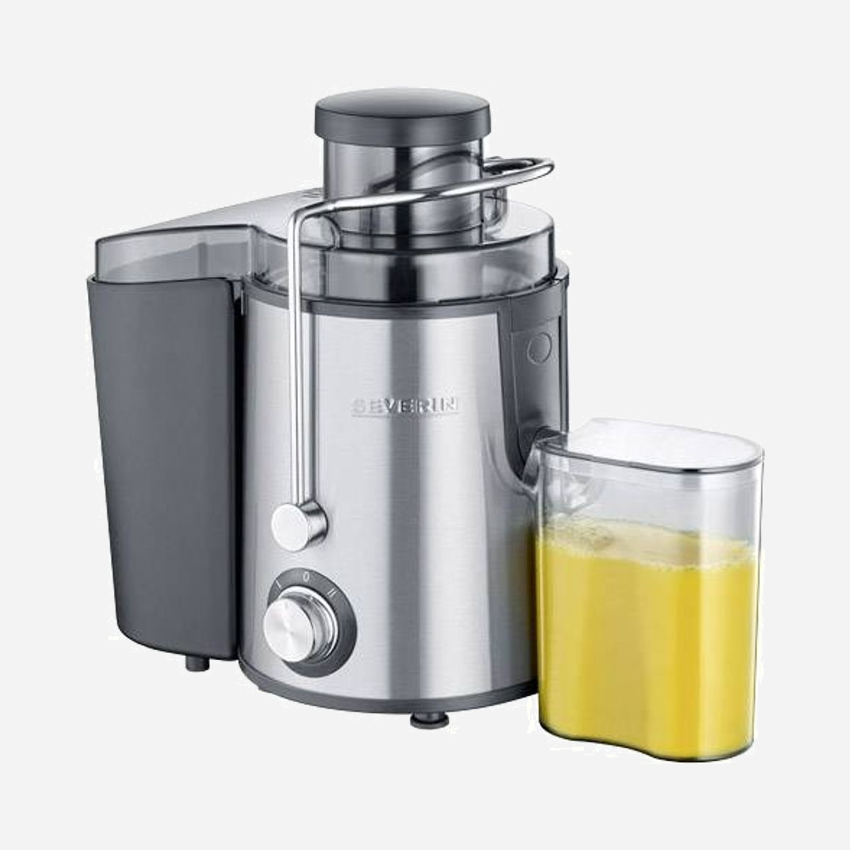 Extracteur de Jus Severin 3566-000 pour Fruits et Légumes - Corps Inox - Préparation Facile par Simple Pression - Référence Severin 3566-000 - Des jus de fruits et de légumes préparés en un tour de main par simple pression d’un bouton, pour faire le plein de vitamines.