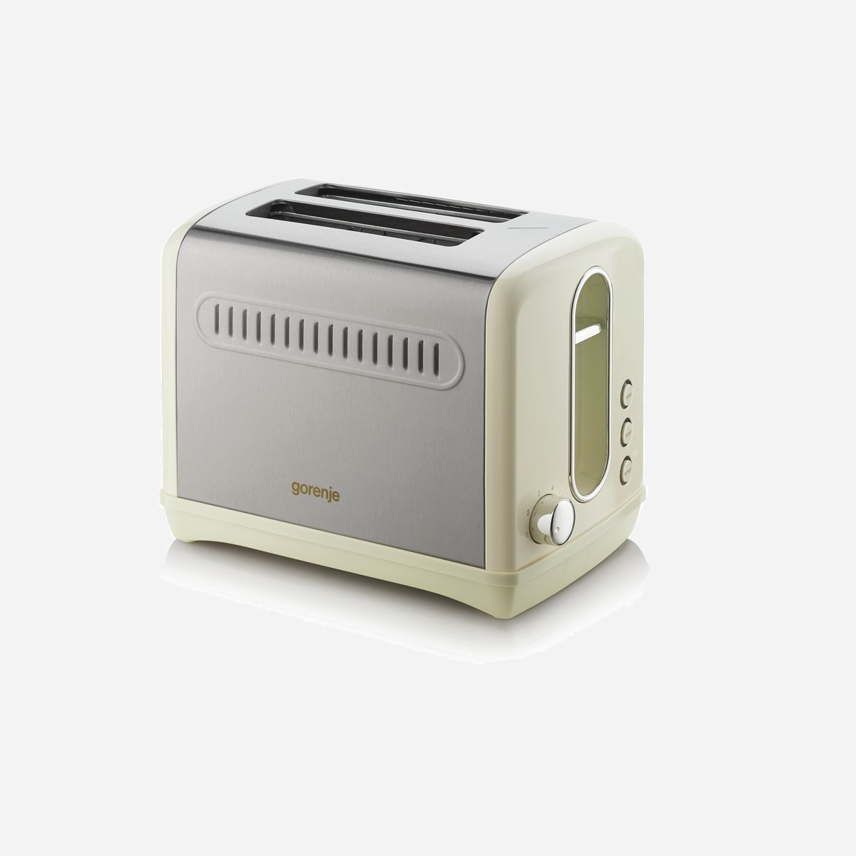 Gorenje T1100CLI Grille-Pain 2 Tranches 1100W Champagne Corps Plastique/Métal, 6 Niveaux Brunissage, Fonctions Réchauffage et Décongélation - Gorenje T1100CLI. Nombre de tranches: 2 part(s), Couleur du produit: Champagne, Matériau du boîtier/corps: Plastique, Métal. Puissance: 1100 W. Longueur du câble: 1 m, Largeur: 295 mm, Profondeur: 180 mm. Largeur du colis: 302 mm, Profondeur du colis: 192 mm, Hauteur du colis: 234 mm