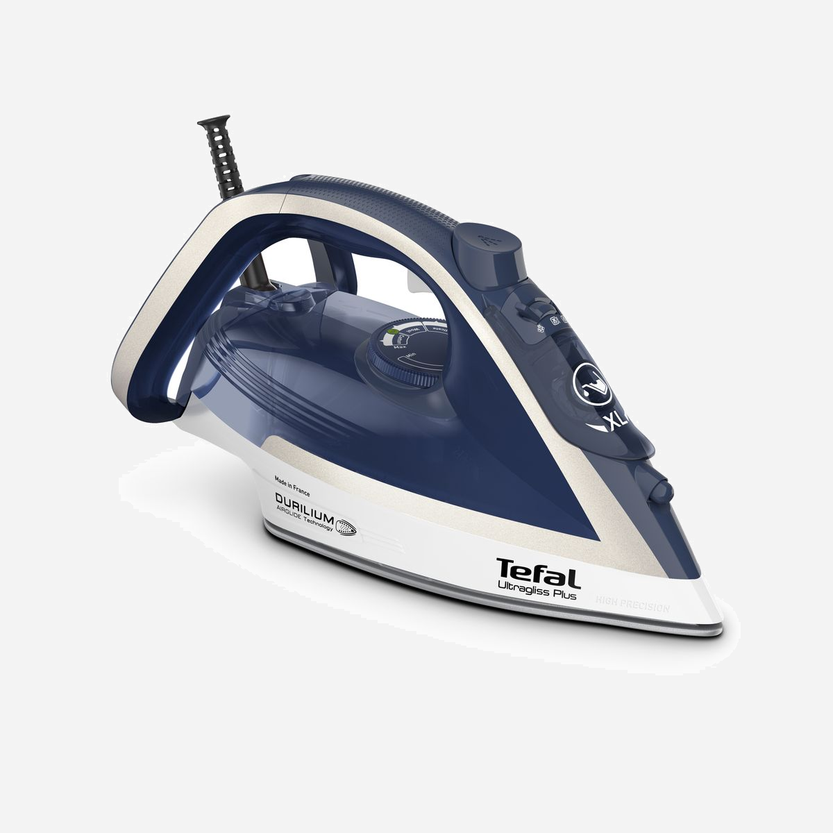 Tefal Ultimate Pure FV6812E0 Fer à vapeur 2800W Bleu/Argent, Jet de vapeur 260g/min, Réservoir 0.27L, Anti-calcaire, Système anti-goutte, Fabriqué en France - Tefal Ultimate Pure FV6812. Type: Fer à vapeur, Longueur du câble: 2 m, Performances de jet de vapeur: 260 g/min. Puissance du fer à repasser: 2800 W. Largeur: 135 mm, Hauteur: 160 mm. Largeur du colis: 140 mm, Profondeur du colis: 340 mm, Hauteur du colis: 180 mm. Pays d'origine: France