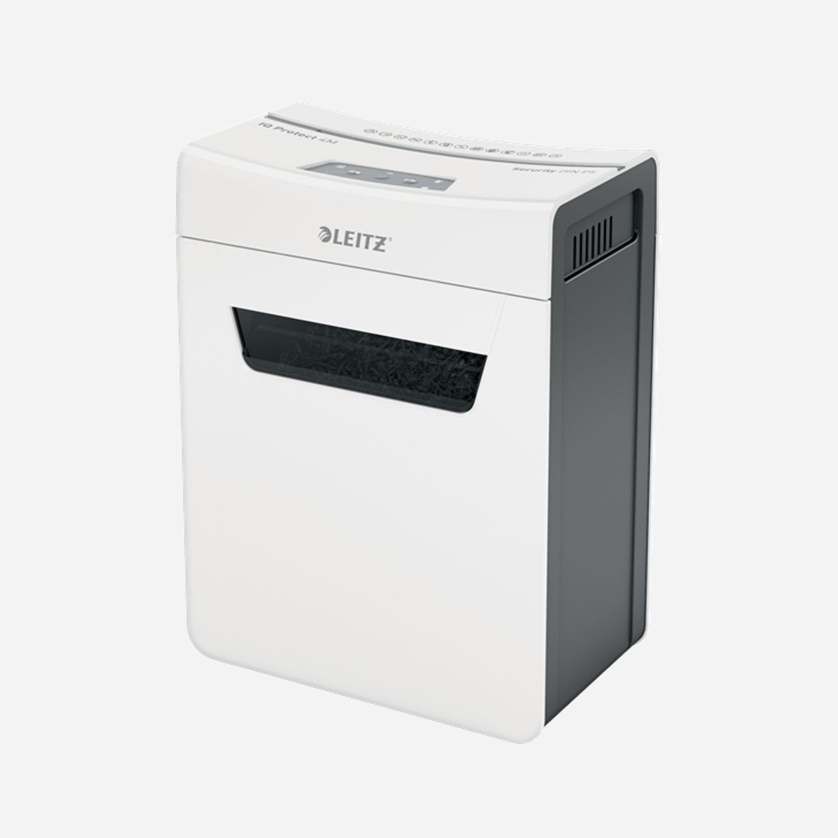 Leitz 80940000 Destructeur Micro-Broyage P-5 4 Feuilles 14L (351x204x355mm, 4.8kg) Gris/Blanc avec Anti-Bourrage et Indicateur de Corbeille Pleine - Leitz 80940000. Type de déchiquetage: Découpage par micro-broyage, Volume du panier: 14 L, Type de commande: Tactile. Largeur: 351 mm, Profondeur: 204 mm, Hauteur: 355 mm