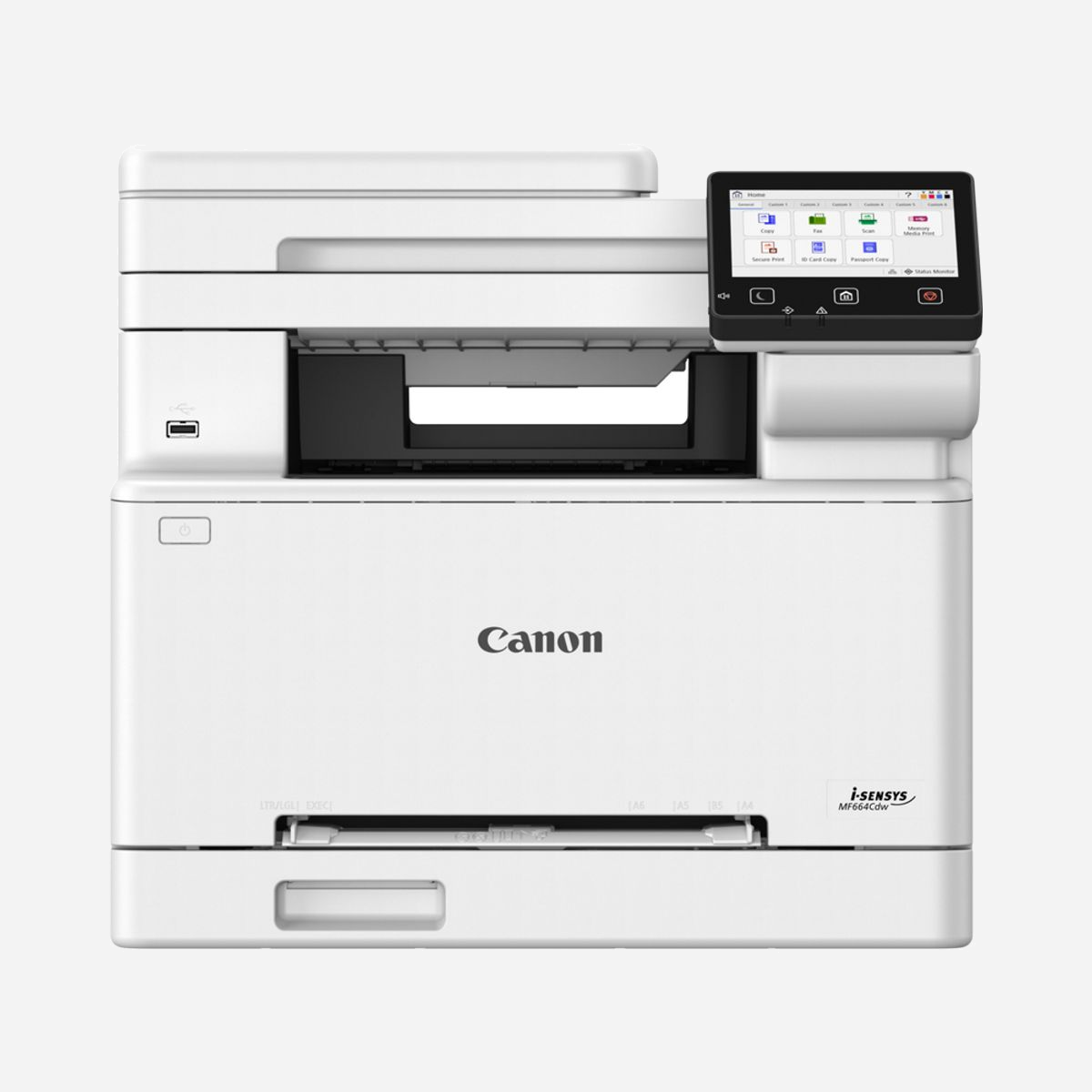 Canon i-SENSYS MF664Cdw Laser Couleur A4 1200x1200 DPI 25 ppm Recto-Verso Auto Wifi 4Go RAM PCL 6 UFRII Ethernet USB - Canon i-SENSYS MF664Cdw. Technologie d'impression: Laser, Impression: Impression couleur, Résolution maximale: 1200 x 1200 DPI. Copier: Copie couleur, Résolution max. des copies: 600 x 600 DPI. Numérisation: Numérisation couleur, Résolution de numérisation optique: 600 x 600 DPI. Fonctions recto verso: Copie, Télécopie, Impression. Taille de papier de série A ISO maximum: A4. Wifi. Impression directe. Couleur du produit: Noir, Blanc
