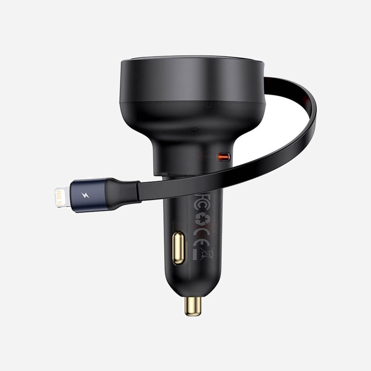 Baseus Chargeur Auto Allume-cigare 55W, 1x USB-C, Lightning, Charge Rapide, Câble 0.7m, Entrée 12-24V, ABS+PC, Noir, Compatibilité Universelle - Baseus Enjoyment Pro. Type de chargeur: Auto, Type de source d'alimentation: Allume-cigare, Compatibilité de chargeur: Universel. Tension d'entrée: 12 - 24 V. Quantité de ports USB de type C: 1, Charge rapide. Longueur de câble: 0,7 m, Couleur du produit: Noir