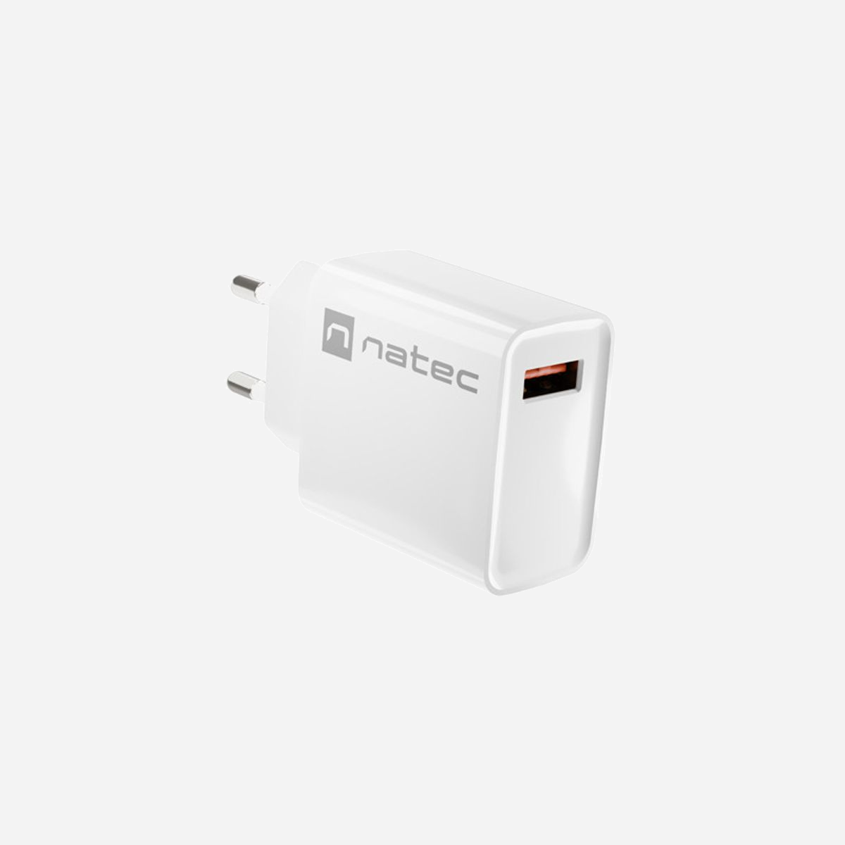 NATEC NUC-2057 Chargeur Secteur Universel 18W, Quick Charge 3.0, 1 Port USB-A 3.2 Gen 1, 100-240V, 5-12V / 3A-1.5A, Blanc - NATEC RIBERA. Type de chargeur: Intérieure, Type de source d'alimentation: Secteur, Compatibilité de chargeur: Universel. Tension d'entrée: 100 - 240 V, Tension de sortie (max): 12 V, Courant de sortie de l'adaptateur secteur: 3 A. Charge rapide. Couleur du produit: Blanc