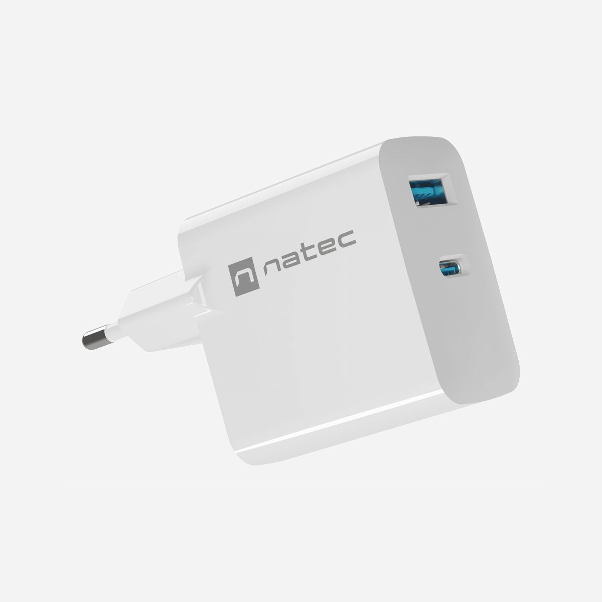NATEC Chargeur Secteur Universel NUC-2144 Blanc - USB-C Power Delivery 3.0 & USB-A Quick Charge 3.0 65W GaN - PPS - Protection Surtension/Surintensité - NATEC NUC-2144. Type de chargeur: Intérieure, Type de source d'alimentation: Secteur, Compatibilité de chargeur: Universel. Tension d'entrée: 100 - 240 V, Tension de sortie (max): 20 V. Quantité de ports USB de type C: 1, Charge rapide, Dispositifs de protection électrique: Sur-courant, Surtension. Couleur du produit: Blanc