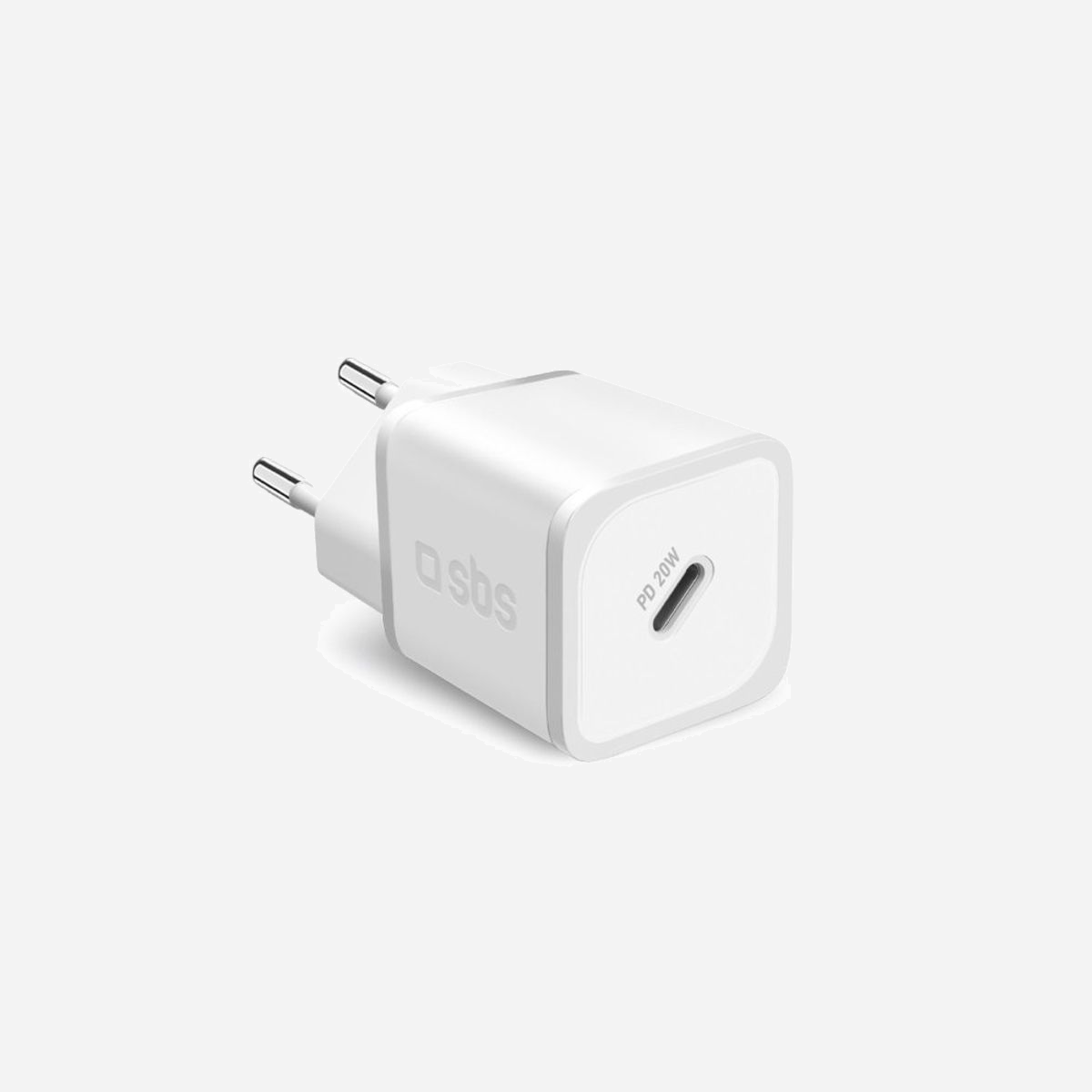 SBS TETRGAN1C20W Chargeur Secteur USB-C 20W Power Delivery (PD) avec GaN, Charge Rapide, Protection Surchauffe/Court-circuit, Blanc, 100-240V - SBS TETRGAN1C20W. Type de chargeur: Intérieure, Type de source d'alimentation: Secteur, Compatibilité de chargeur: Casques, Haut-parleur portable, Smartphone, Smartwatch, Tablette. Tension d'entrée: 100 - 240 V. Quantité de ports USB de type C: 1, Charge rapide, Dispositifs de protection électrique: Surchauffe, Court-circuit. Couleur du produit: Blanc