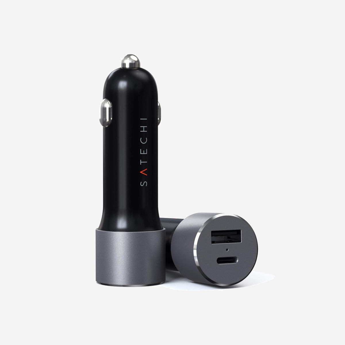 Chargeur Auto Universel Satechi ST-TCPDCCM Noir/Gris - USB-C 60W + USB-A 3.2 Gen 1 12W - Allume-cigare 12/24V - Charge Rapide - 72W Max - Satechi ST-TCPDCCM. Type de chargeur: Auto, Type de source d'alimentation: Allume-cigare, Compatibilité de chargeur: Universel. Tension d'entrée: 12/24 V. Quantité de ports USB de type C: 1, Charge rapide. Couleur du produit: Noir, Gris