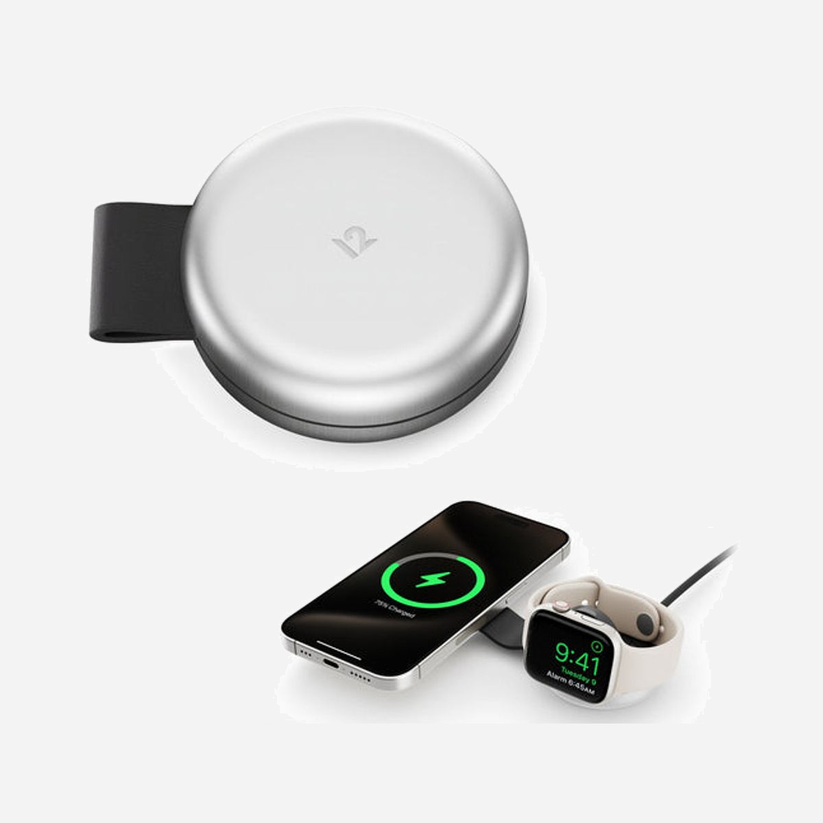 Twelve South ButterFly TS-2304 Chargeur 2-en-1 USB, Recharge sans fil pour Smartphone & Smartwatch (Apple, MagSafe), 30W, Câble USB-C, Noir/Argent - Twelve South ButterFly 2-in-1. Type de chargeur: Intérieure, Type de source d'alimentation: USB, Compatibilité de chargeur: Smartphone, Smartwatch, Recharge sans fil. Longueur de câble: 1 m, Couleur du produit: Noir, Argent
