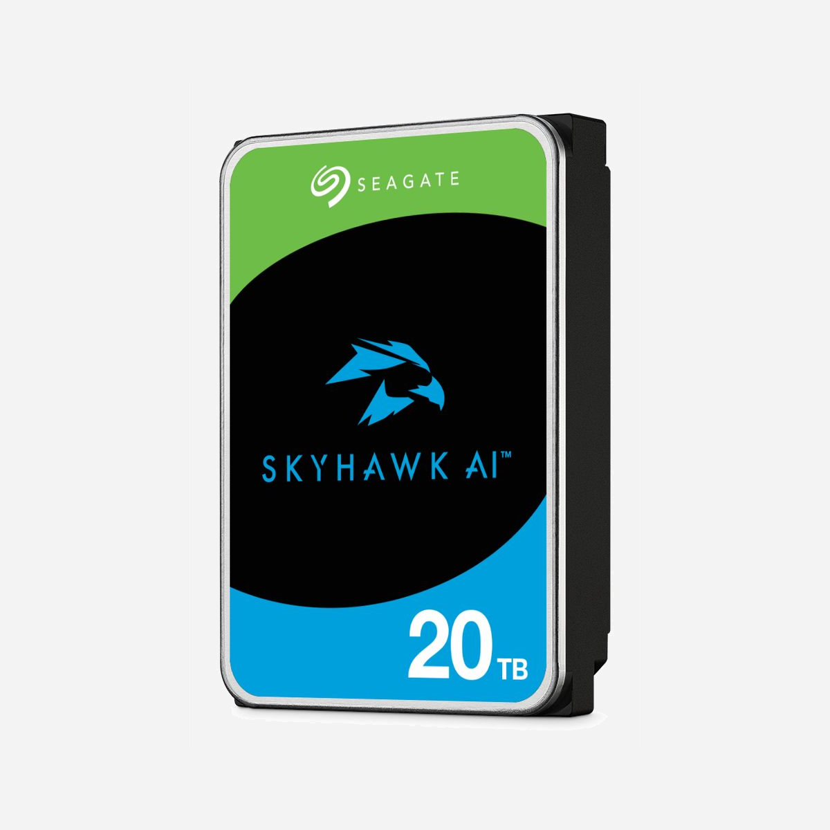 Seagate SkyHawk AI 20To HDD 3.5" SATA III 7200RPM 512Mo - Surveillance, 240Mo/s, 32 canaux IA, MTBF 2500000h, 0-65°C - Seagate SkyHawk AI ST20000VE004. Capacité disque dur: 20 To, Vitesse de rotation du disque dur: 7200 tr/min, Taille du tampon du lecteur de stockage: 512 Mo, Taille du disque dur: 3.5", Interface: Série ATA III
