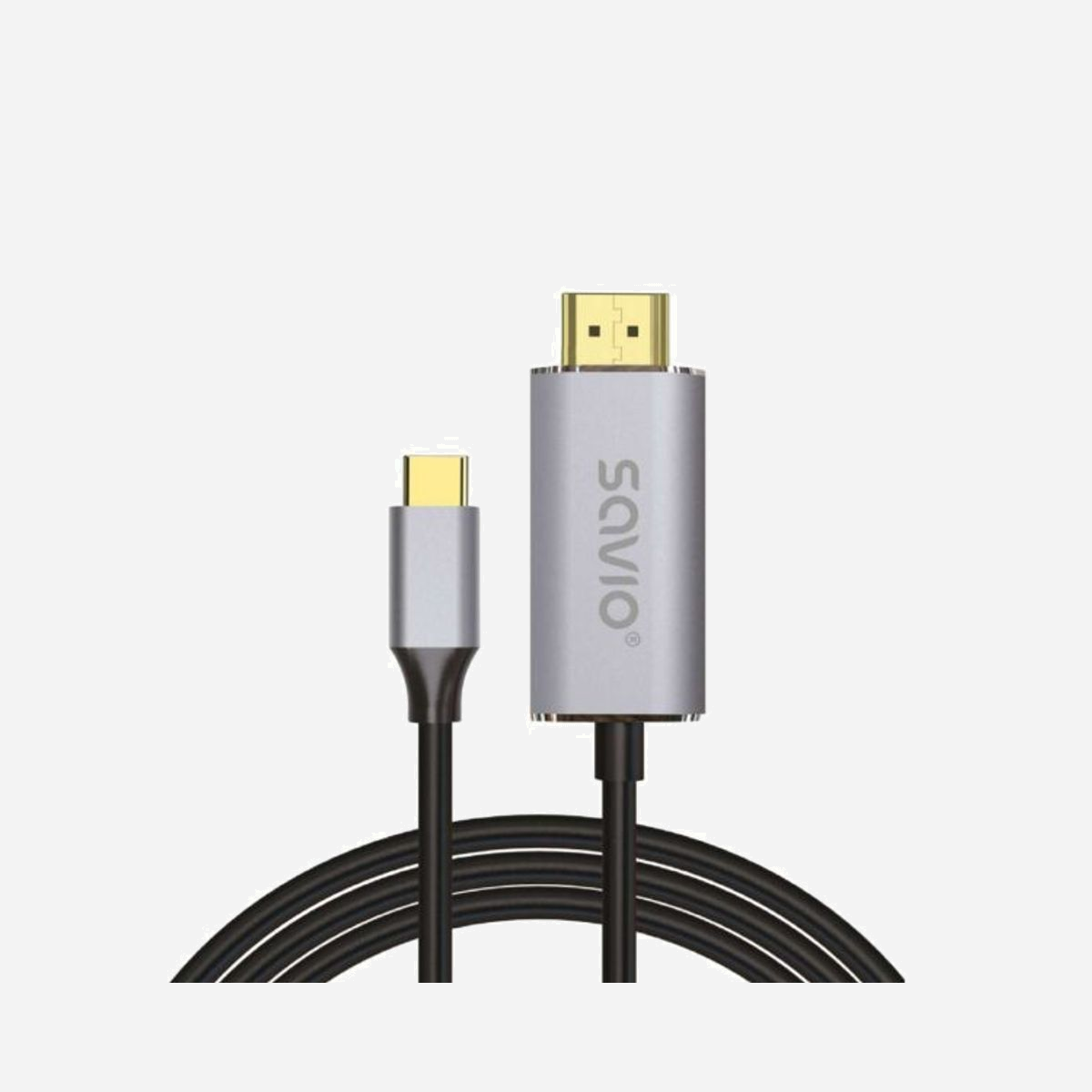 Câble Savio CL-171 USB-C vers HDMI Type A (Standard) 2.0b, 2m, connecteurs plaqués cuivre, USB-C Femelle vers HDMI Mâle, couleur Noir. - Savio USB-C to HDMI 2.0B cable 2m silver / black gold tips CL-171. Longueur de câble: 2 m, Connecteur 1: USB C, Genre de connecteur 1: Femelle, Connecteur 2: HDMI Type A (Standard), Genre de connecteur 2: Mâle, Contacts du connecteur de placage: Cuivre, Version HDMI: 2.0b, Couleur du produit: Noir