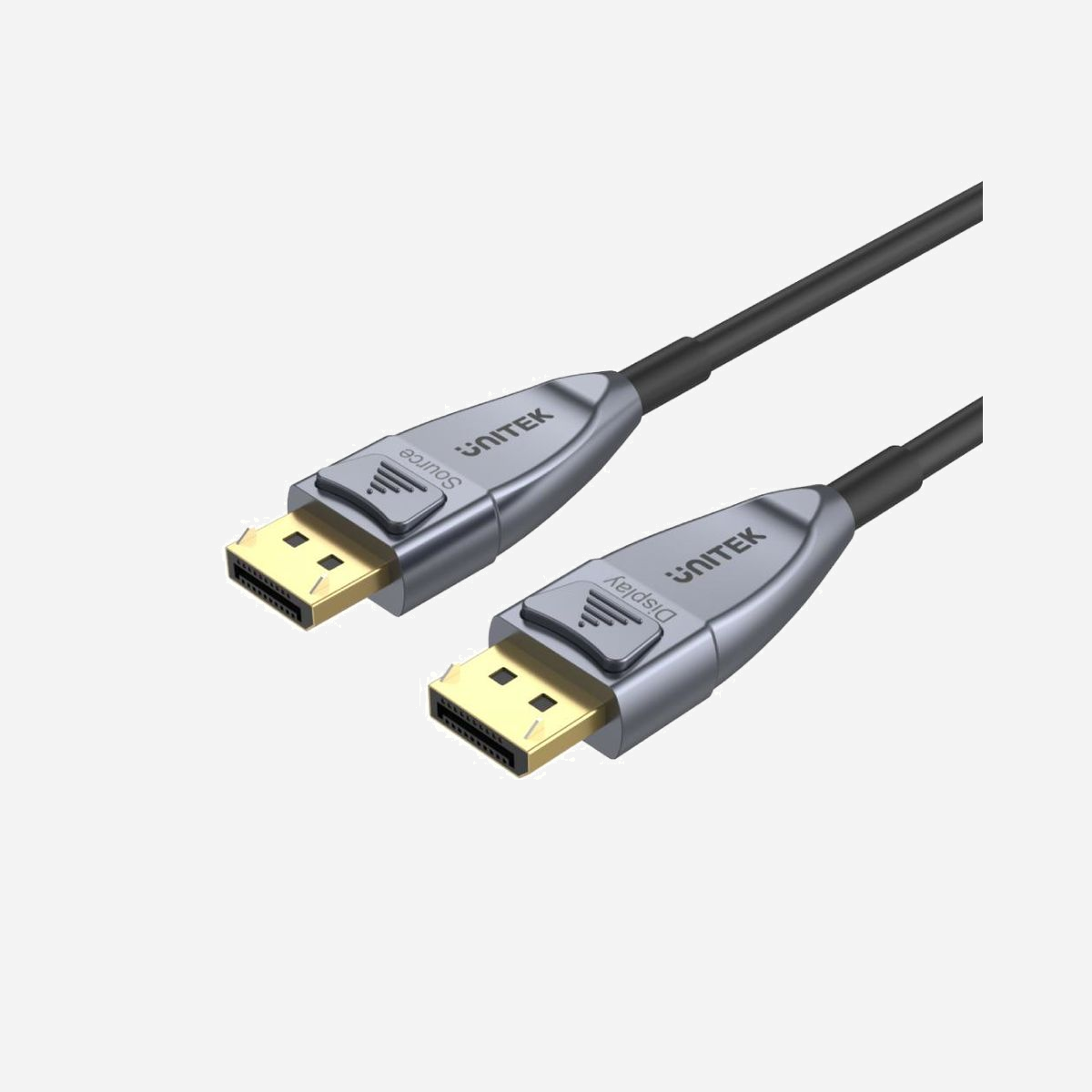 UNITEK C1616GY - Câble DisplayPort 1.4, 10 mètres, Connecteur mâle/mâle, Bande passante 32.4 Gbit/s, Refresh Rate 60Hz, Noir/Gris - UNITEK C1616GY. Longueur de câble: 10 m, Connecteur 1: DisplayPort, Connecteur 2: DisplayPort. Type d'emballage: Boîte. Quantité: 1 pièce(s)