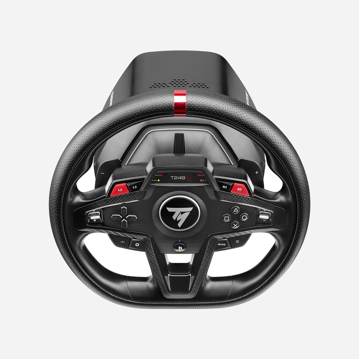 Thrustmaster T248R Charbon : Volant + Pédales USB, Retour de Force Hybrid Drive, LCD, Cuir - PC, PlayStation 4/5 - Dimensions Volant 280x300x280mm - Thrustmaster T248R. Type d'appareil: Volant + pédales, Plates-formes de jeux prises en charge: PC, PlayStation 4, PlayStation 5, Cycle operating par jour (max): Hybrid drive. Technologie de connectivité: Avec fil, Interface de l'appareil: USB. Couleur du produit: Charbon, Technologie d'affichage: LCD, Matériau du volant: Cuir. Source d'alimentation: Cable. Largeur: 280 mm, Profondeur: 300 mm, Hauteur: 280 mm